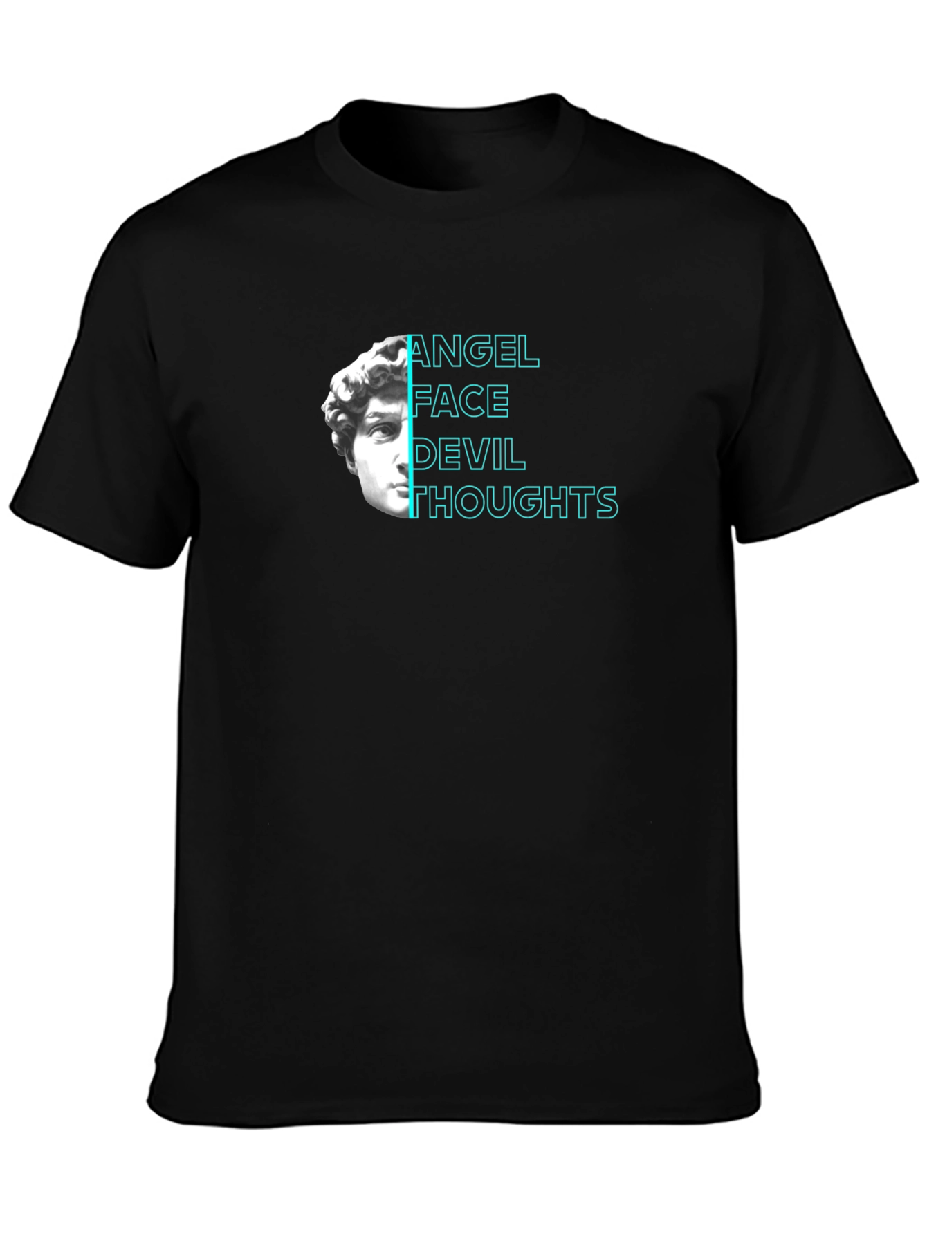 Camiseta Negra Angel Face Devil Thoughts