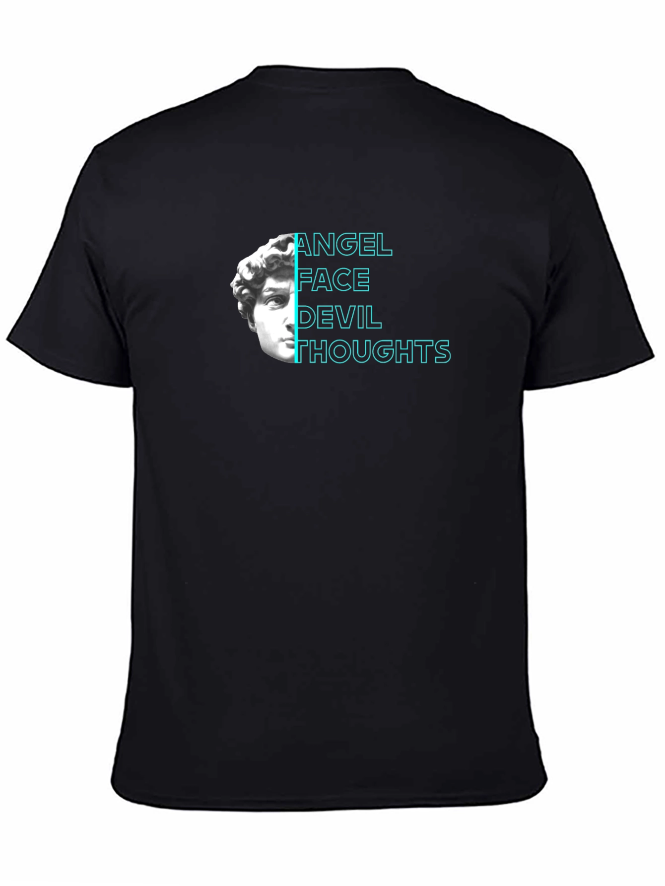 Camiseta Negra Angel Face Devil Thoughts