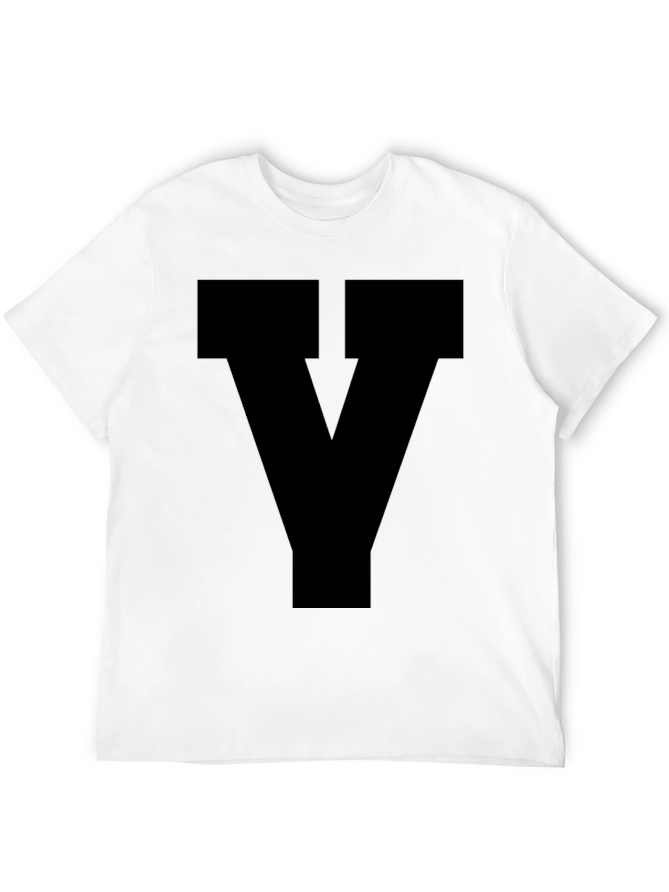 Camiseta Negra con Diseño Letra Y Estilizada