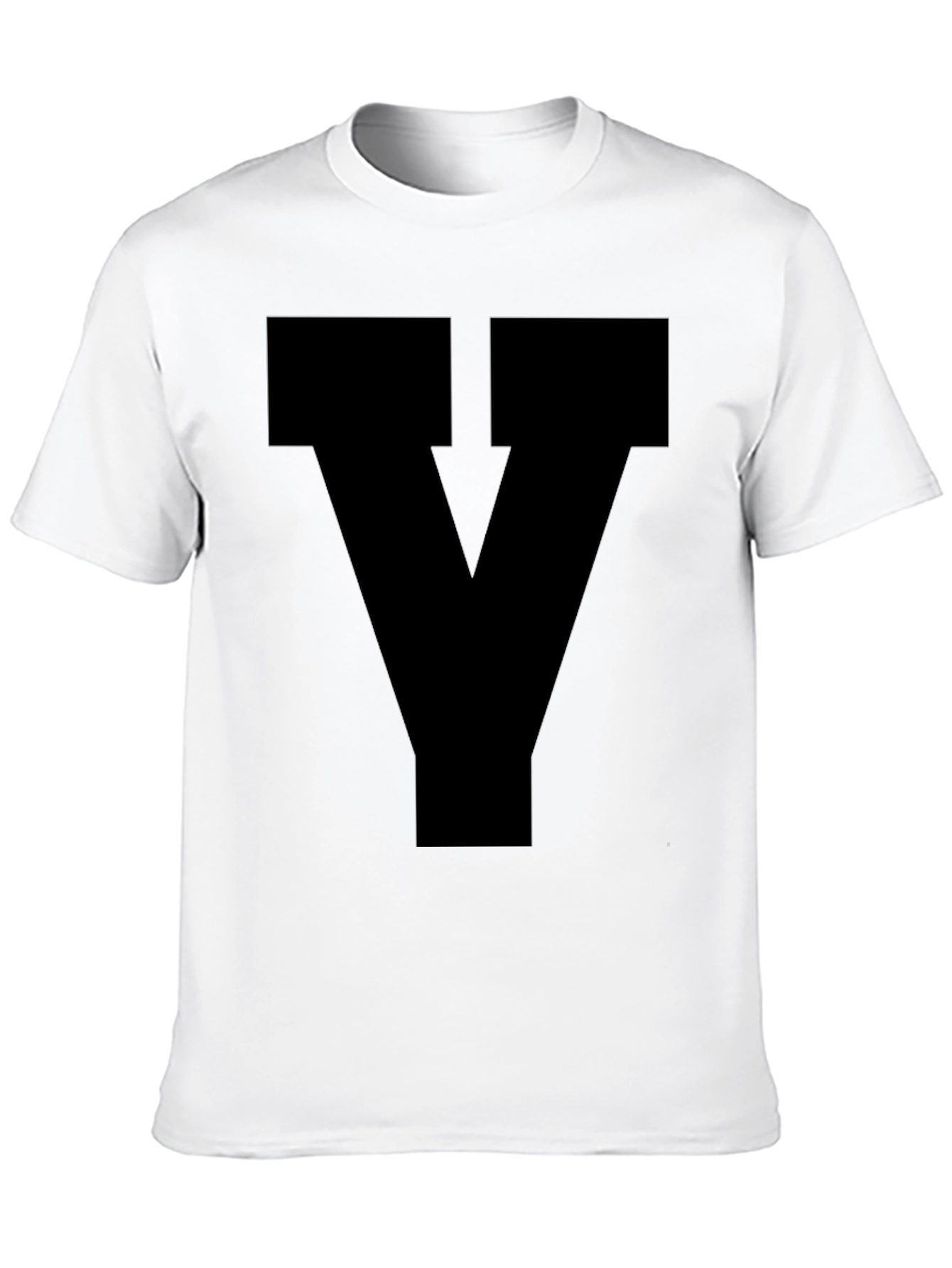 Camiseta Negra con Diseño Letra Y Estilizada