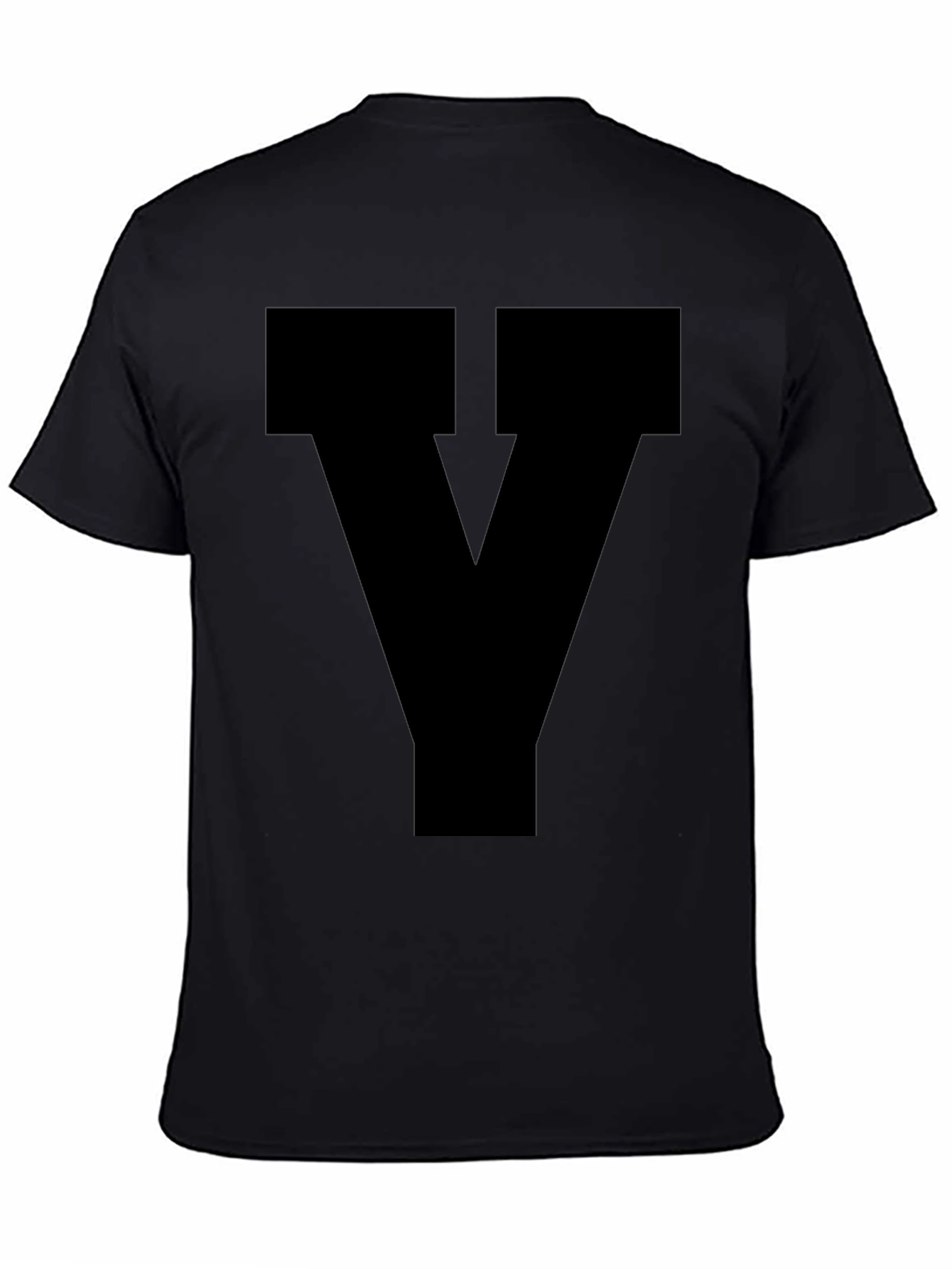 Camiseta Negra con Diseño Letra Y Estilizada