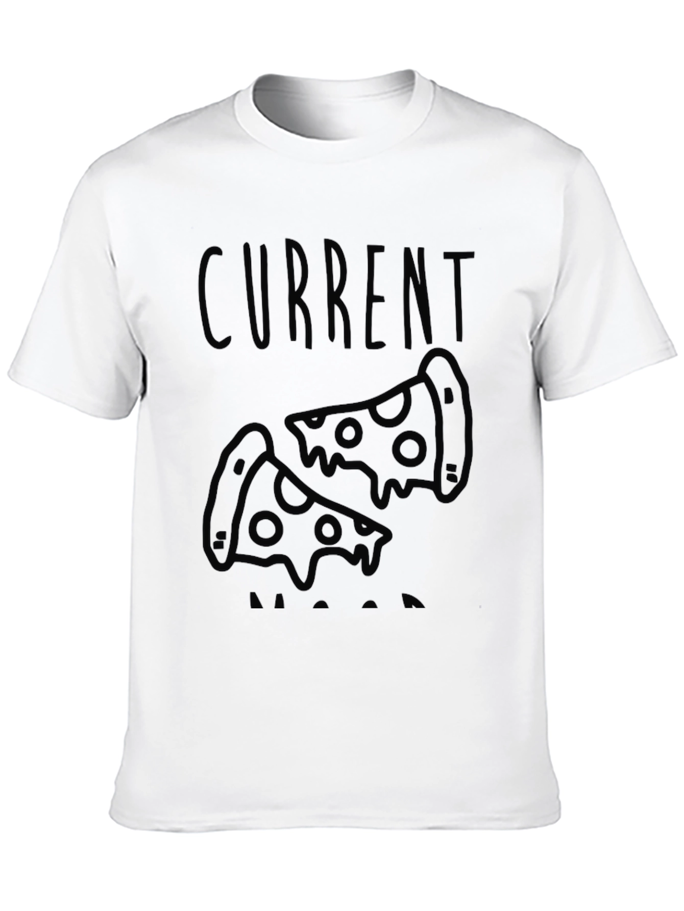 Camiseta Negra con Diseño de Pizza Current Mood