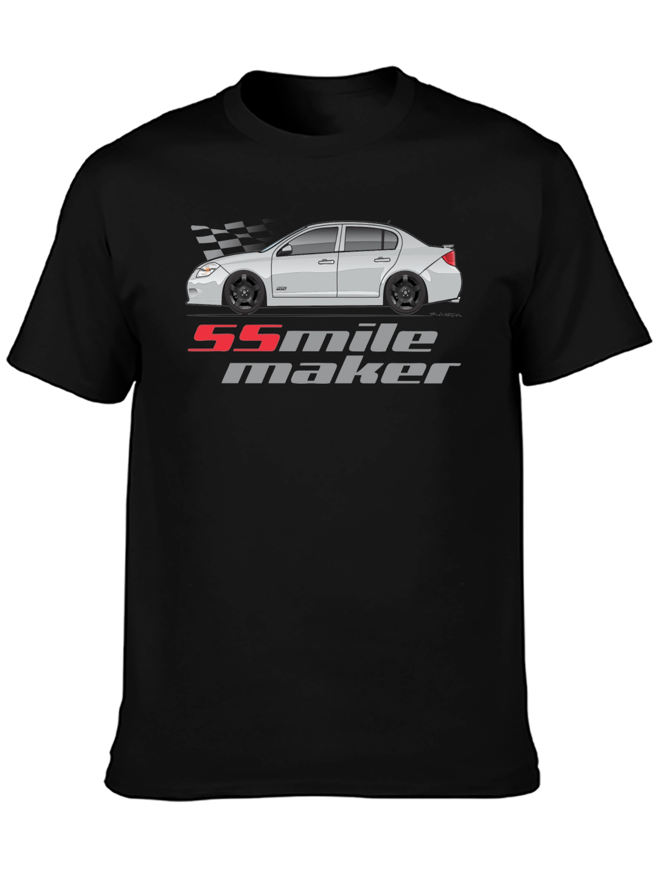 Camiseta Negra 55 Mile Maker Coche Clásico