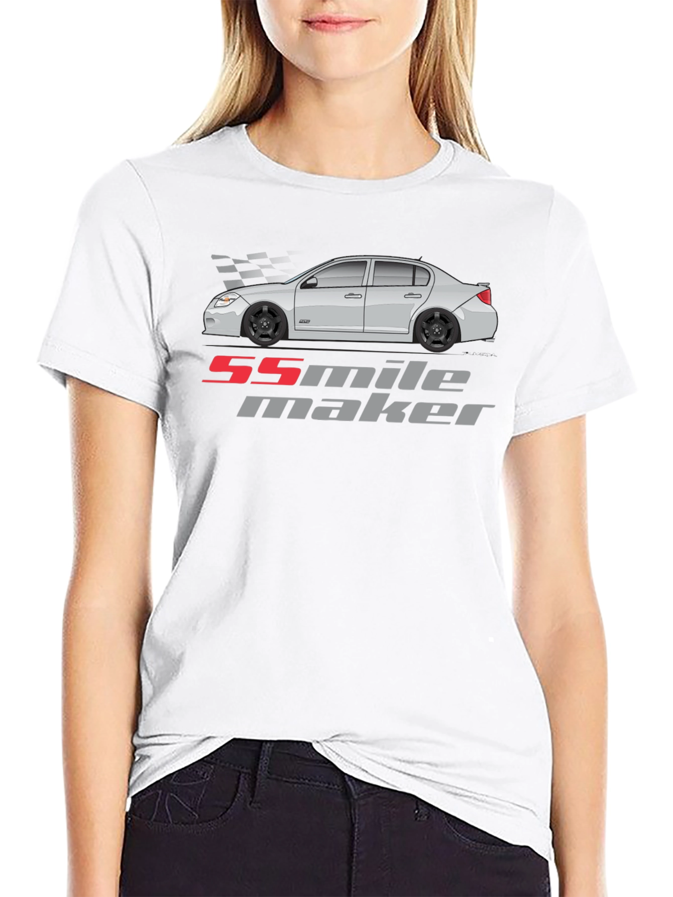 Camiseta Negra 55 Mile Maker Coche Clásico
