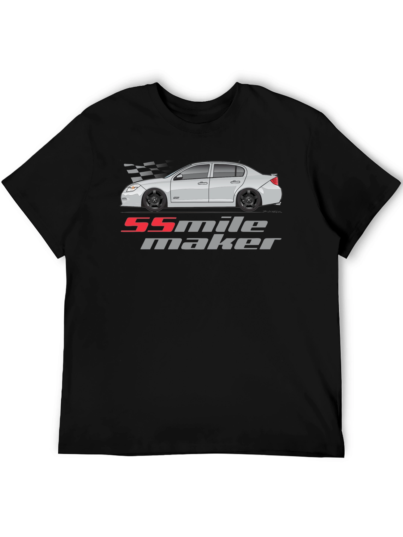 Camiseta Negra 55 Mile Maker Coche Clásico