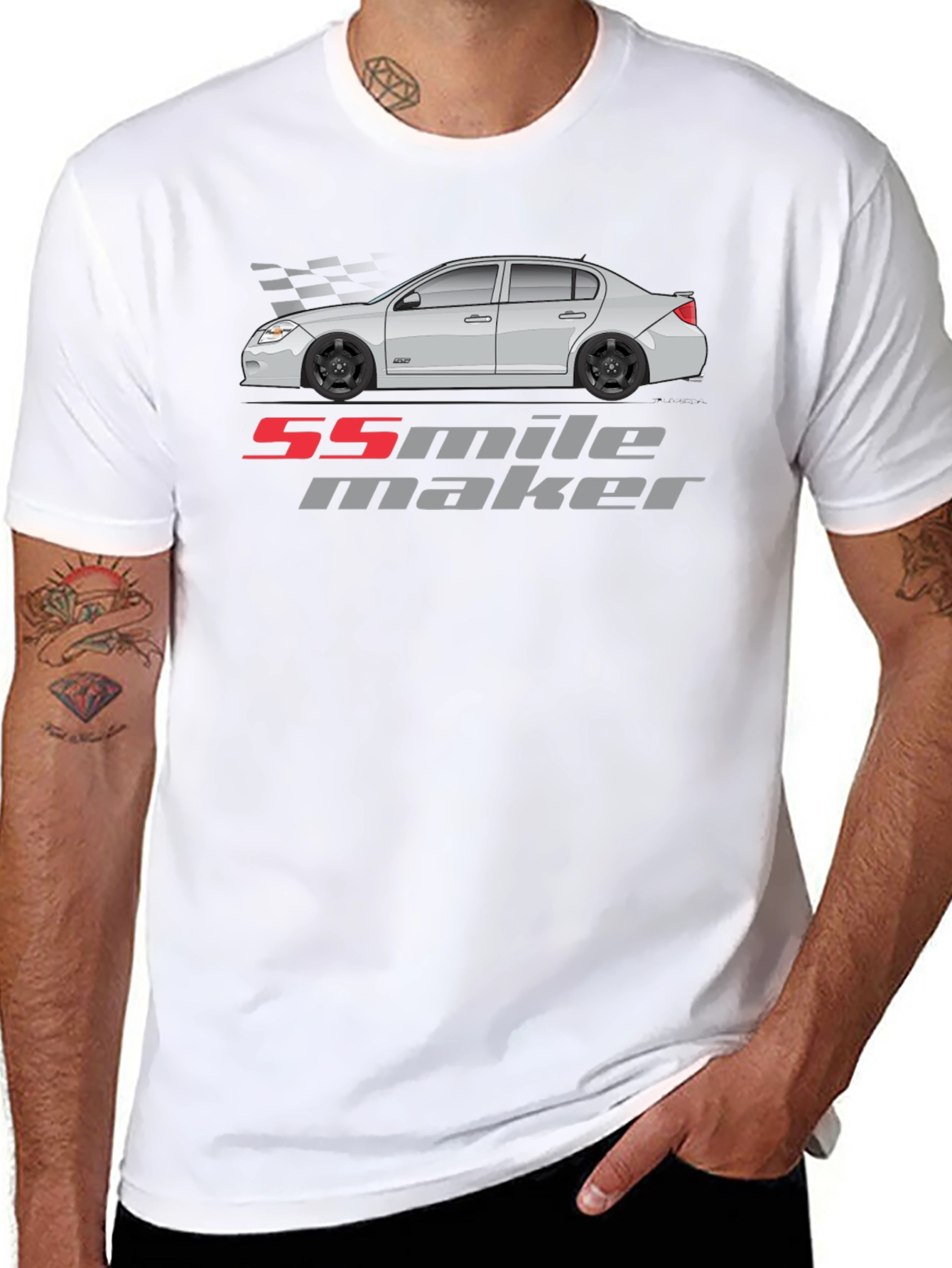 Camiseta Negra 55 Mile Maker Coche Clásico