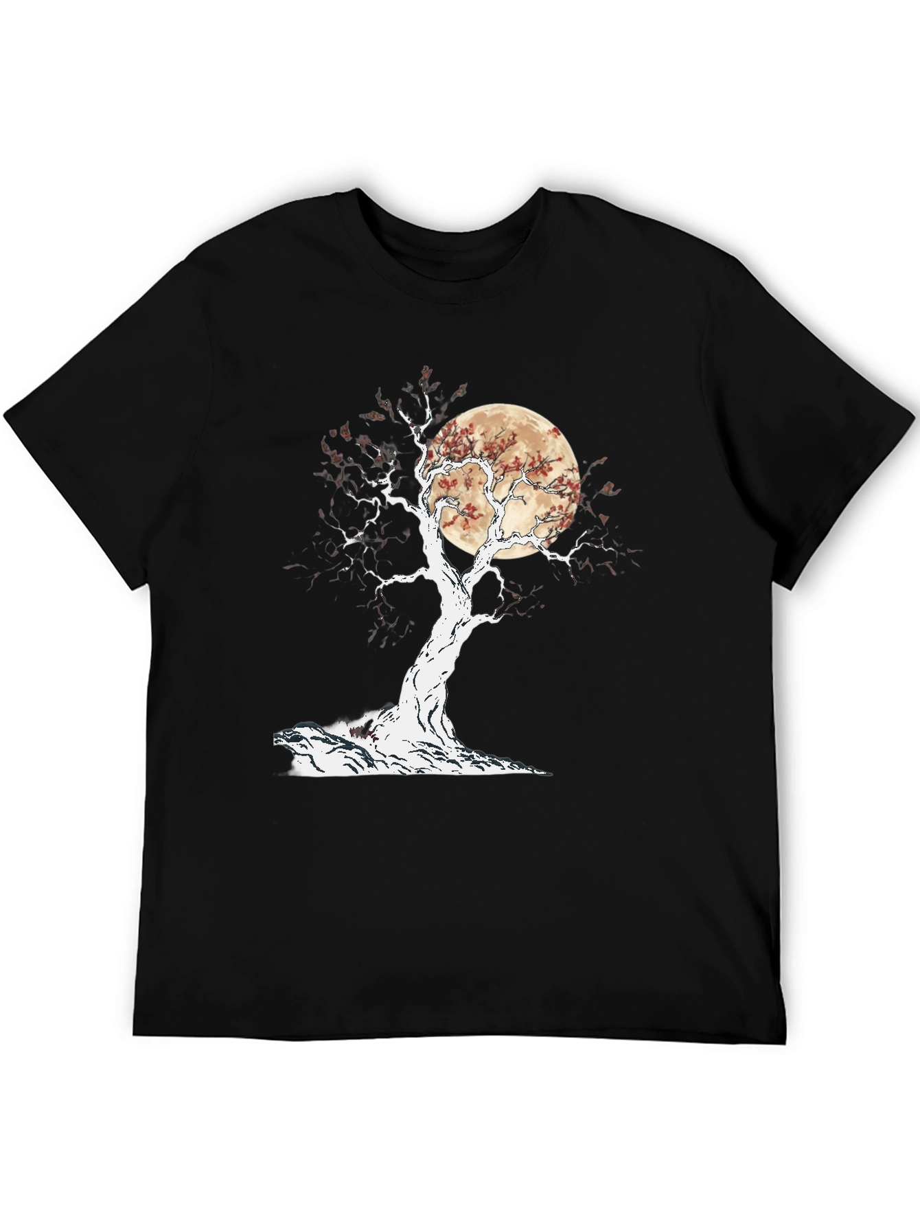 Camiseta Negra Árbol y Luna