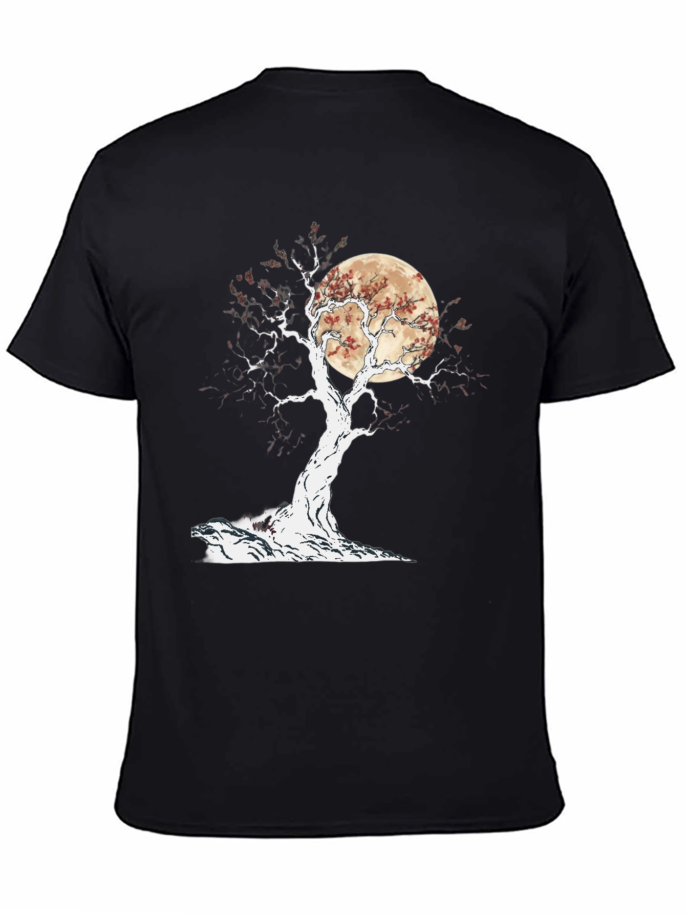 Camiseta Negra Árbol y Luna