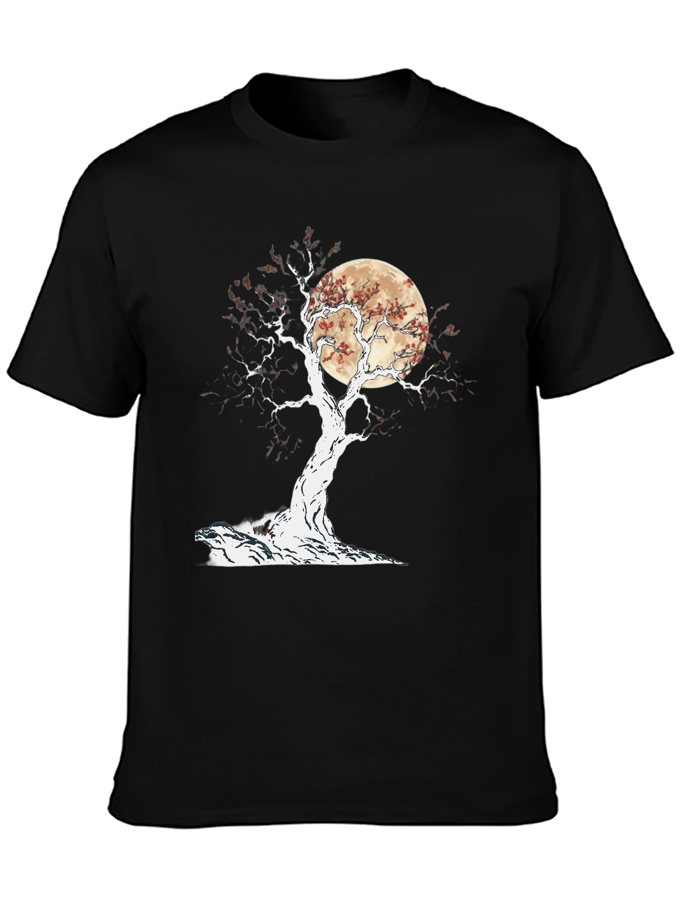 Camiseta Negra Árbol y Luna