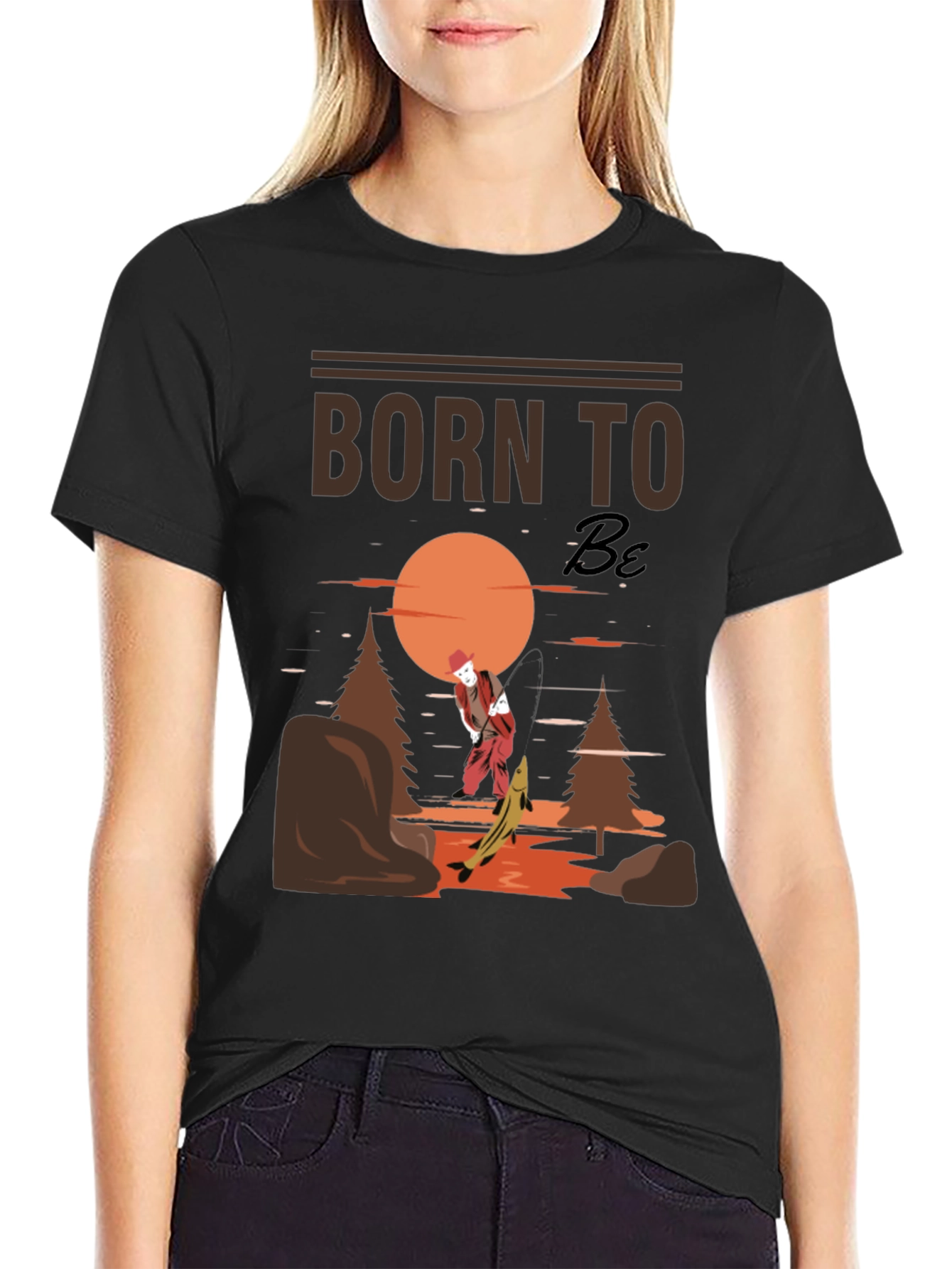 Camiseta Negra Born to Be Pesca
