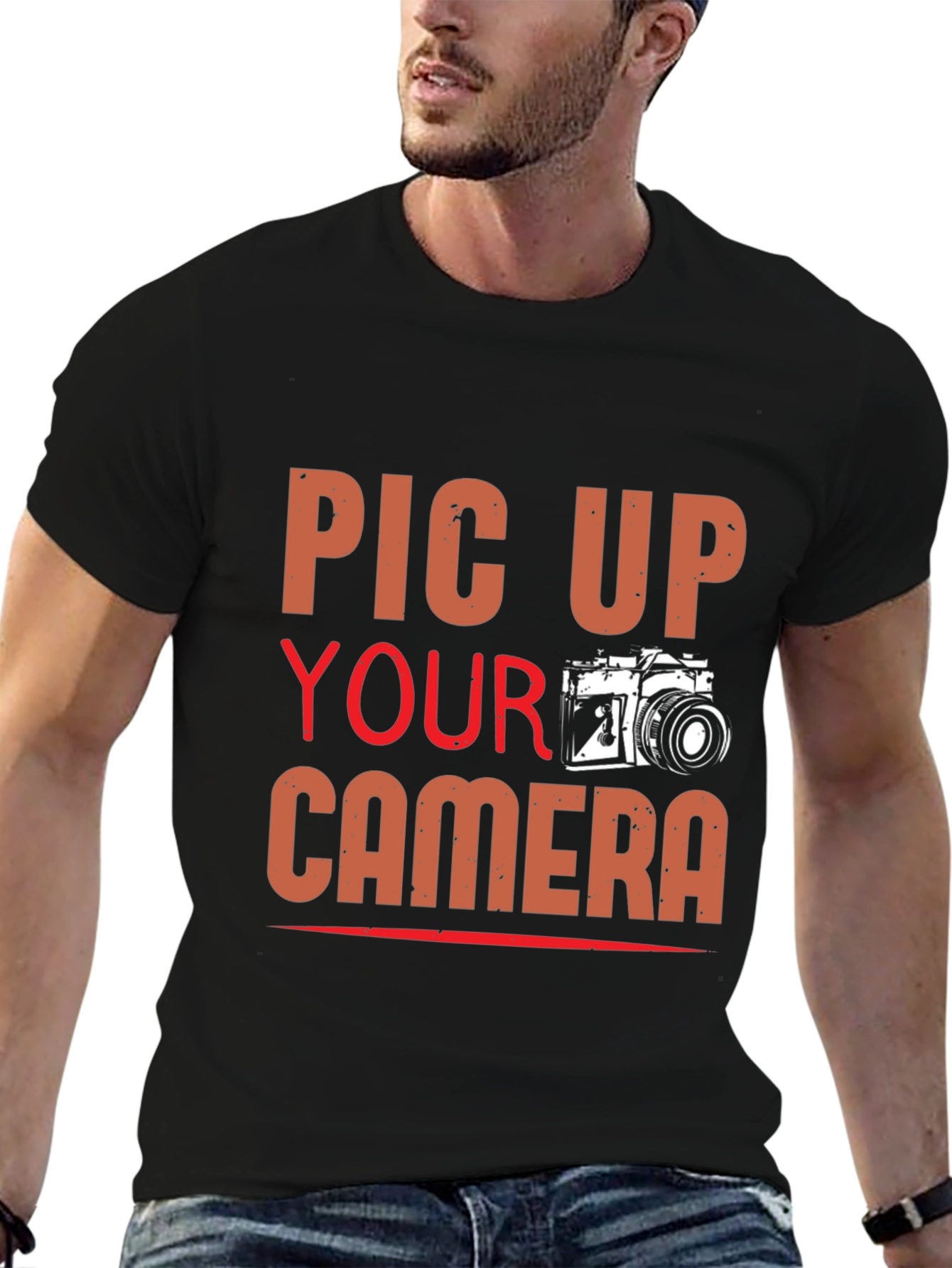 Camiseta Negra con Diseño Fotográfico