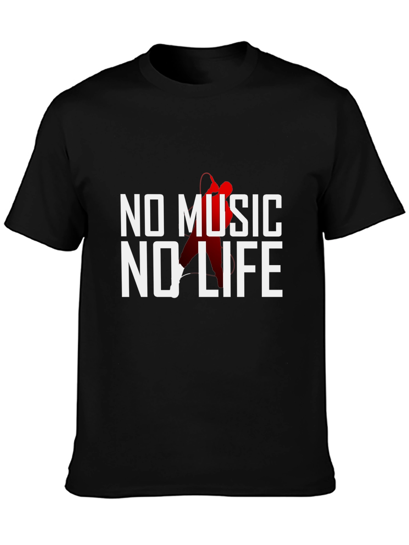 Camiseta Negra Sin Música No Hay Vida