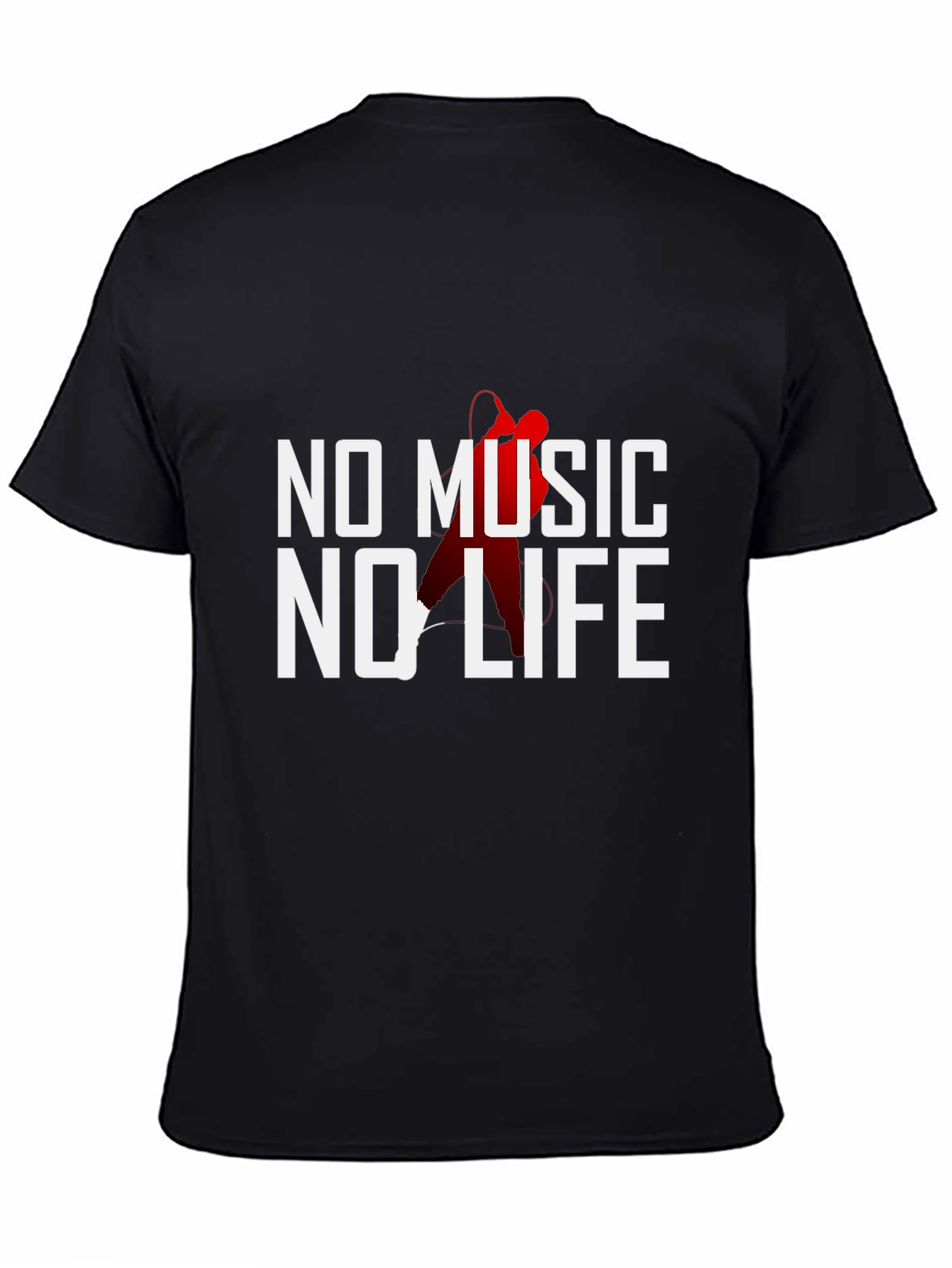 Camiseta Negra Sin Música No Hay Vida