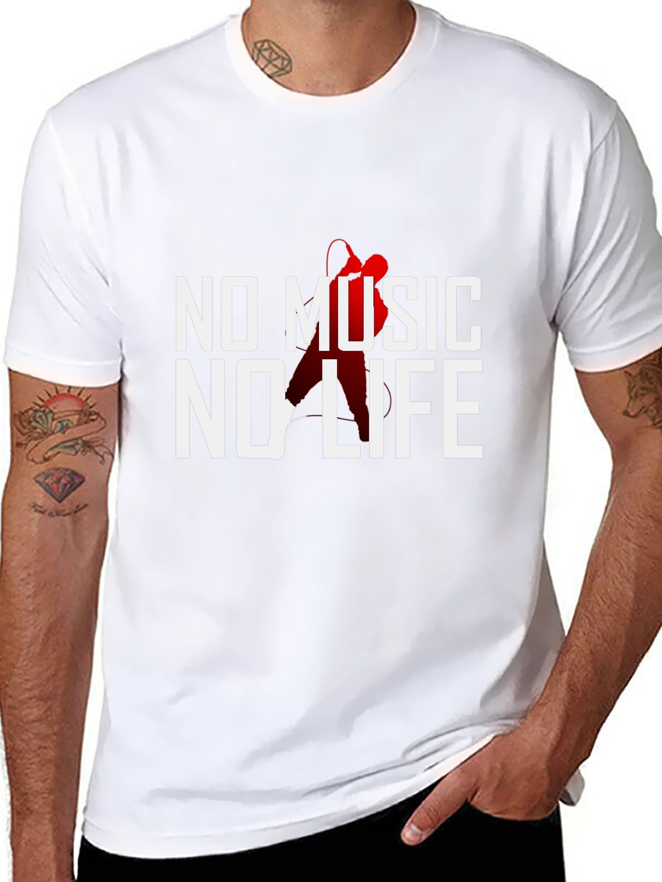 Camiseta Negra Sin Música No Hay Vida