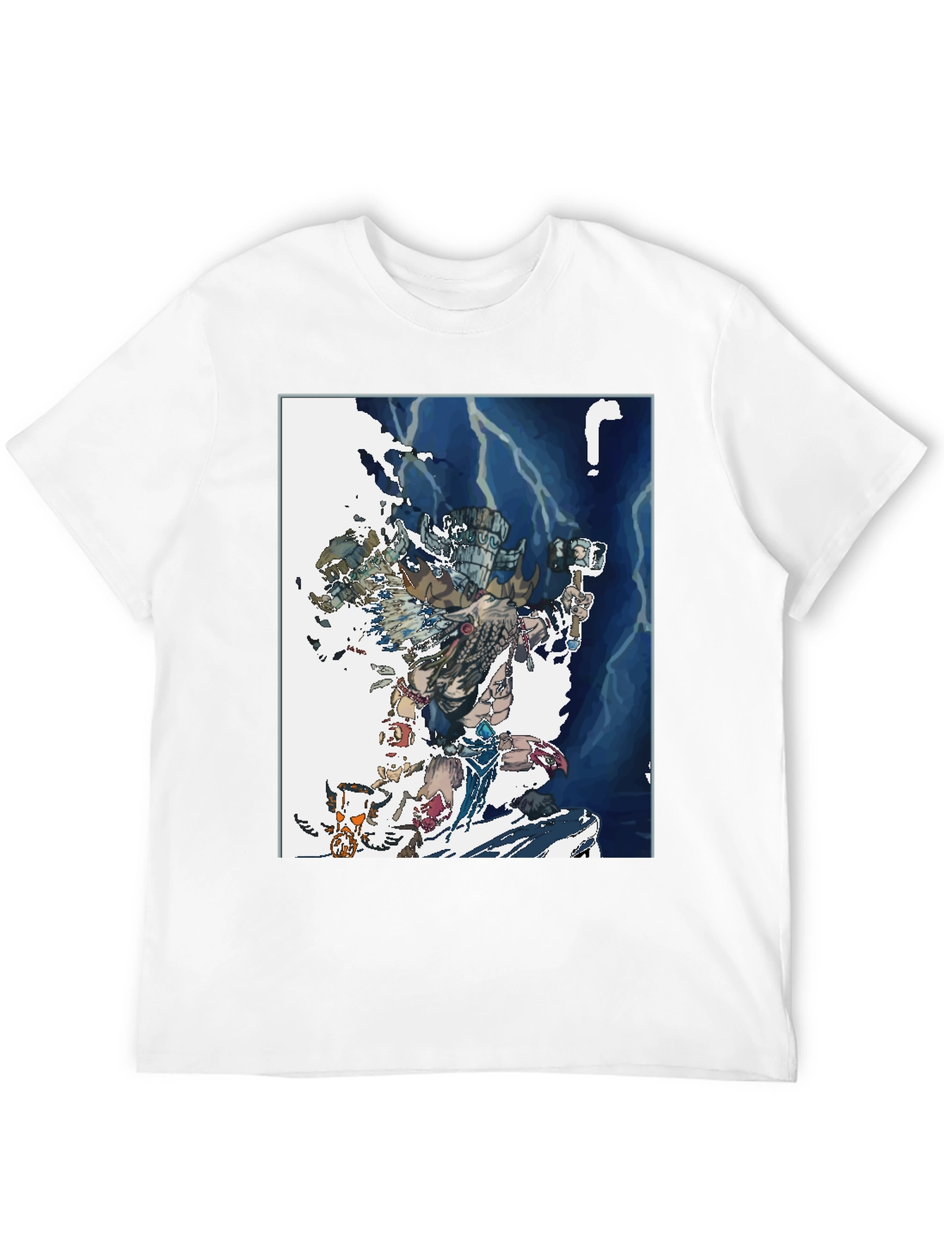 Camiseta Negra con Diseño de Guerrero Ancestral