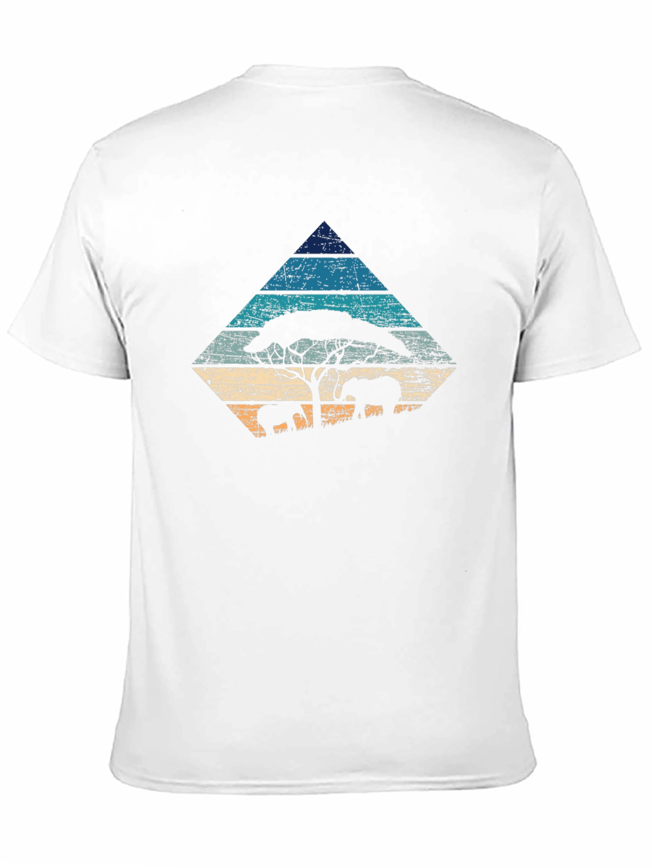 Camiseta Negra con Diseño de la Sabana Africana