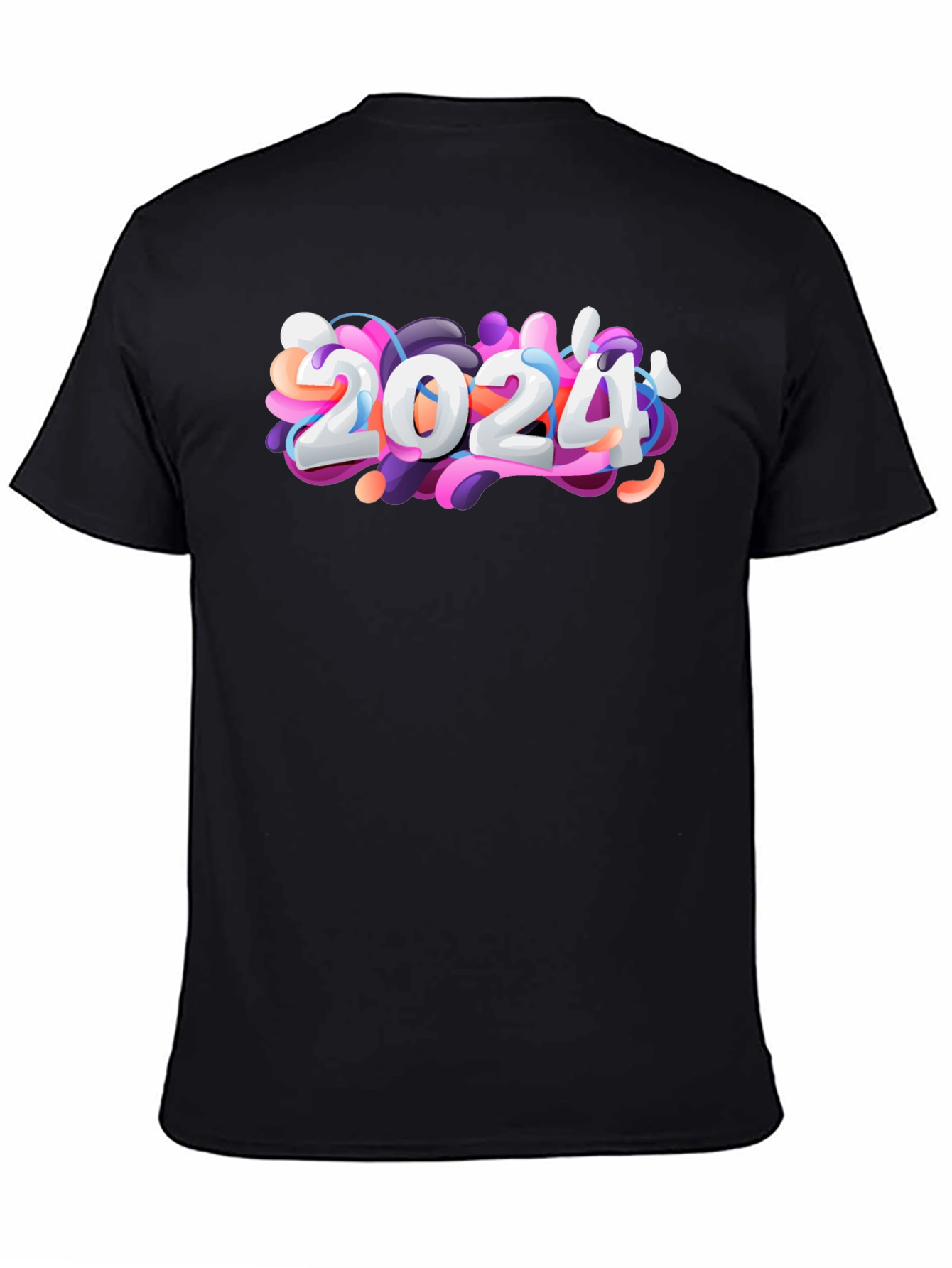 Camiseta Negra con Diseño 2024 Abstracto
