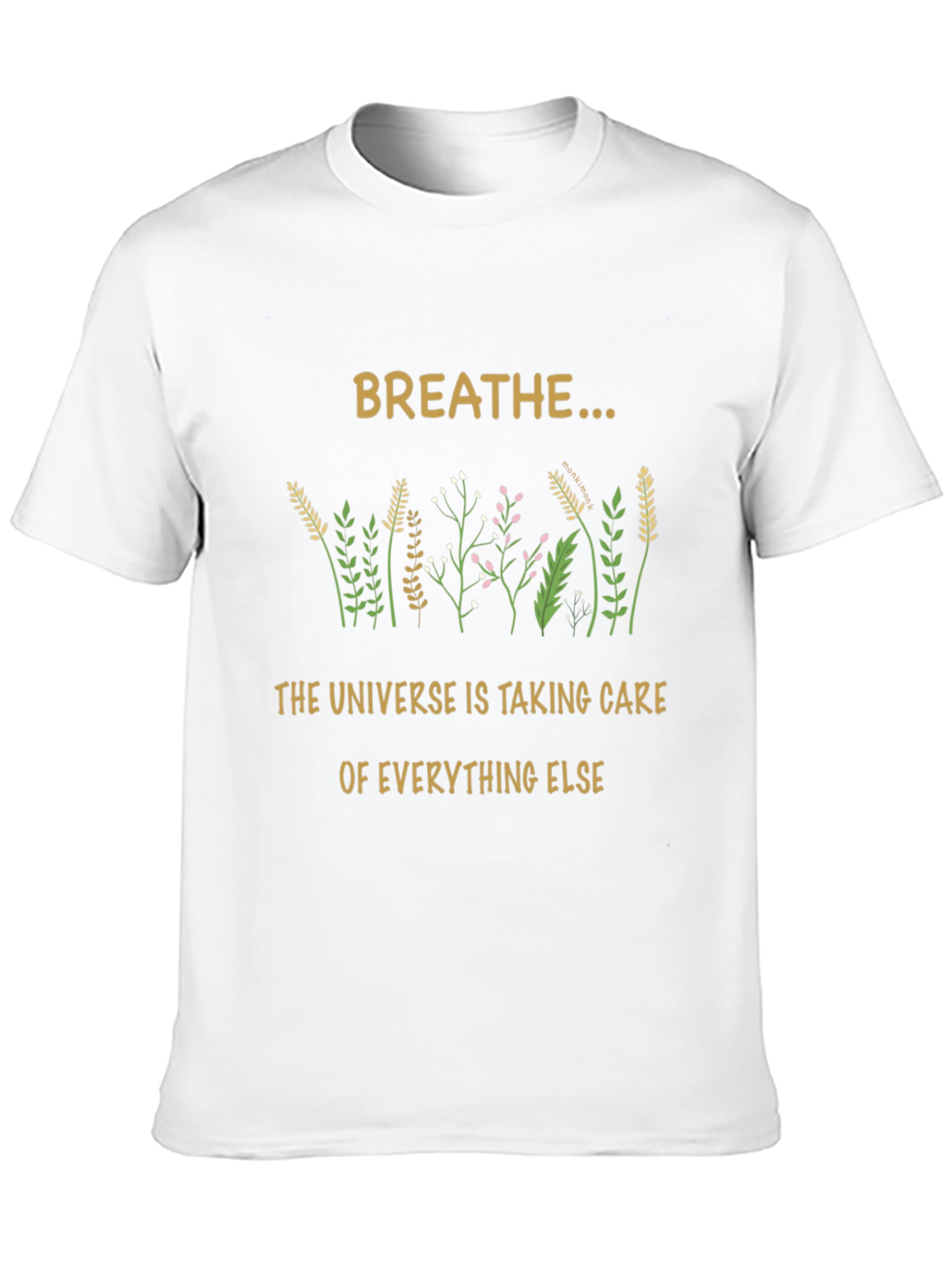 Camiseta Negra Respira con Diseño Floral