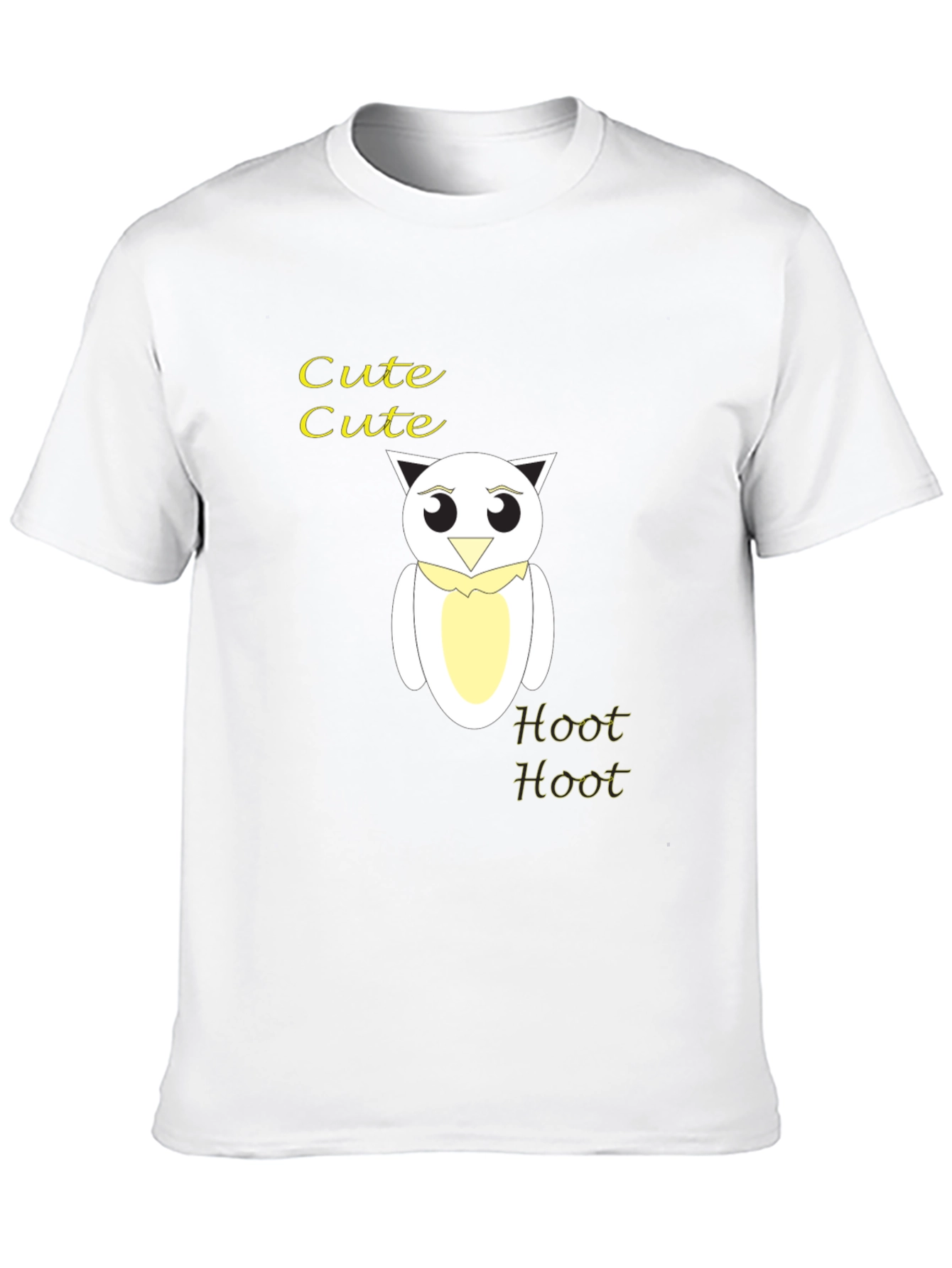 Camiseta Negra con Diseño de Búho Cute Hoot