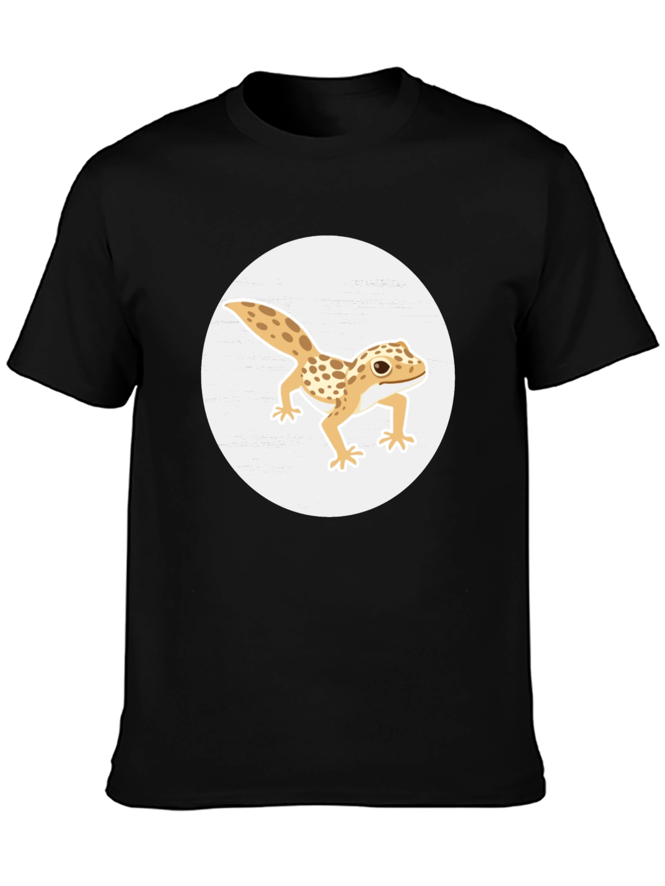 Camiseta Negra con Diseño de Gecko