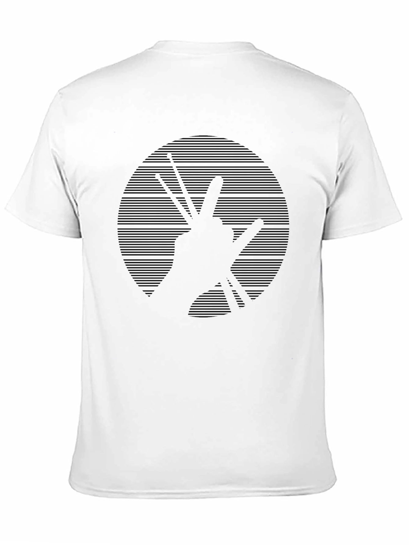 Camiseta Negra con Diseño de Mano de Baterista