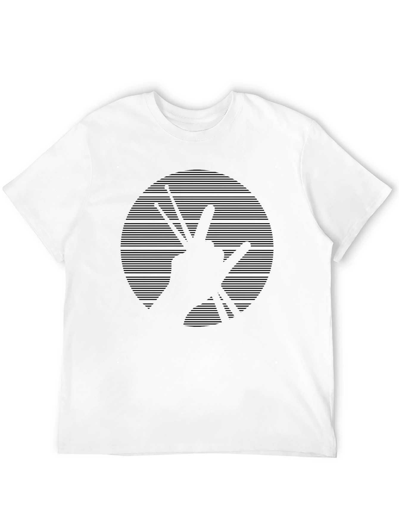 Camiseta Negra con Diseño de Mano de Baterista
