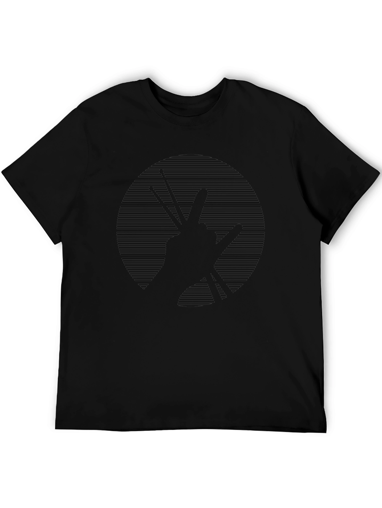 Camiseta Negra con Diseño de Mano de Baterista
