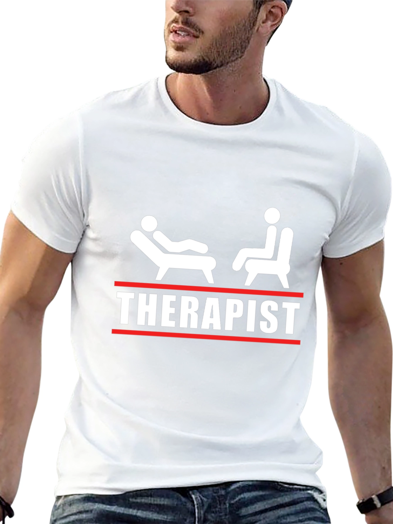 Camiseta Negra Therapist - Humor Profesional