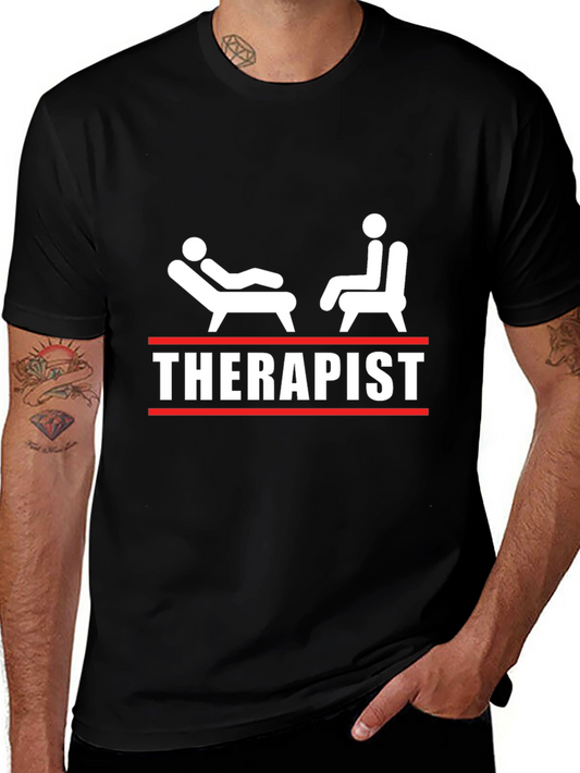 Camiseta Negra Therapist - Humor Profesional
