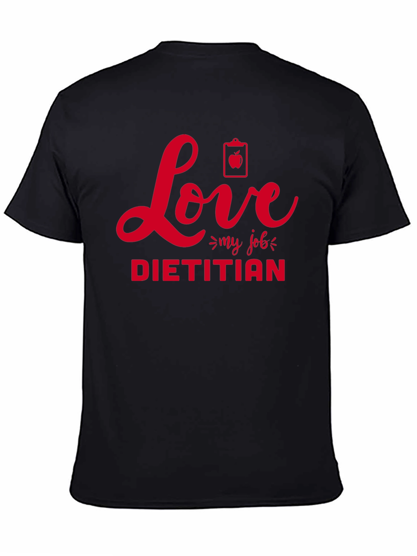 Camiseta Negra Amo mi trabajo de dietista