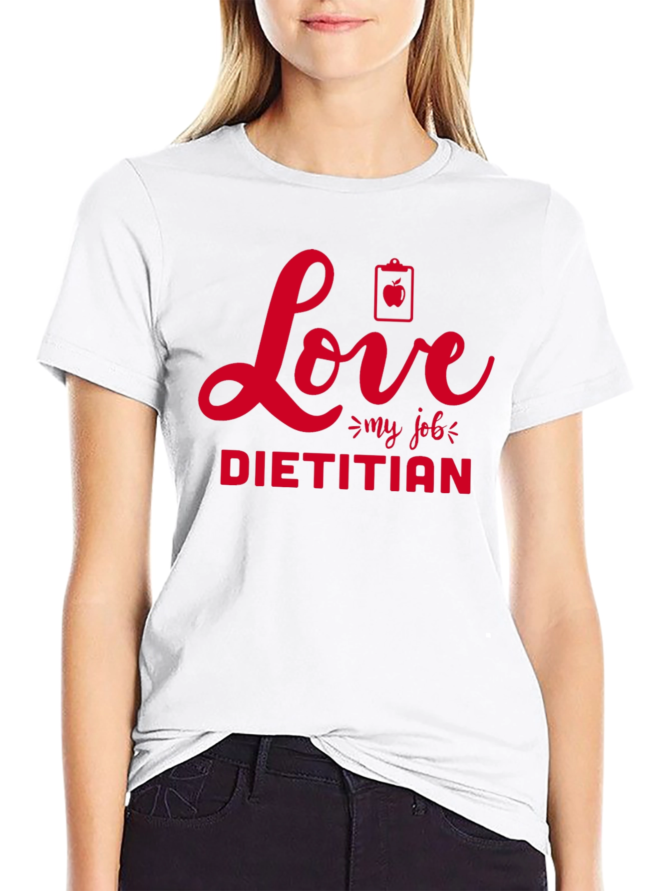 Camiseta Negra Amo mi trabajo de dietista