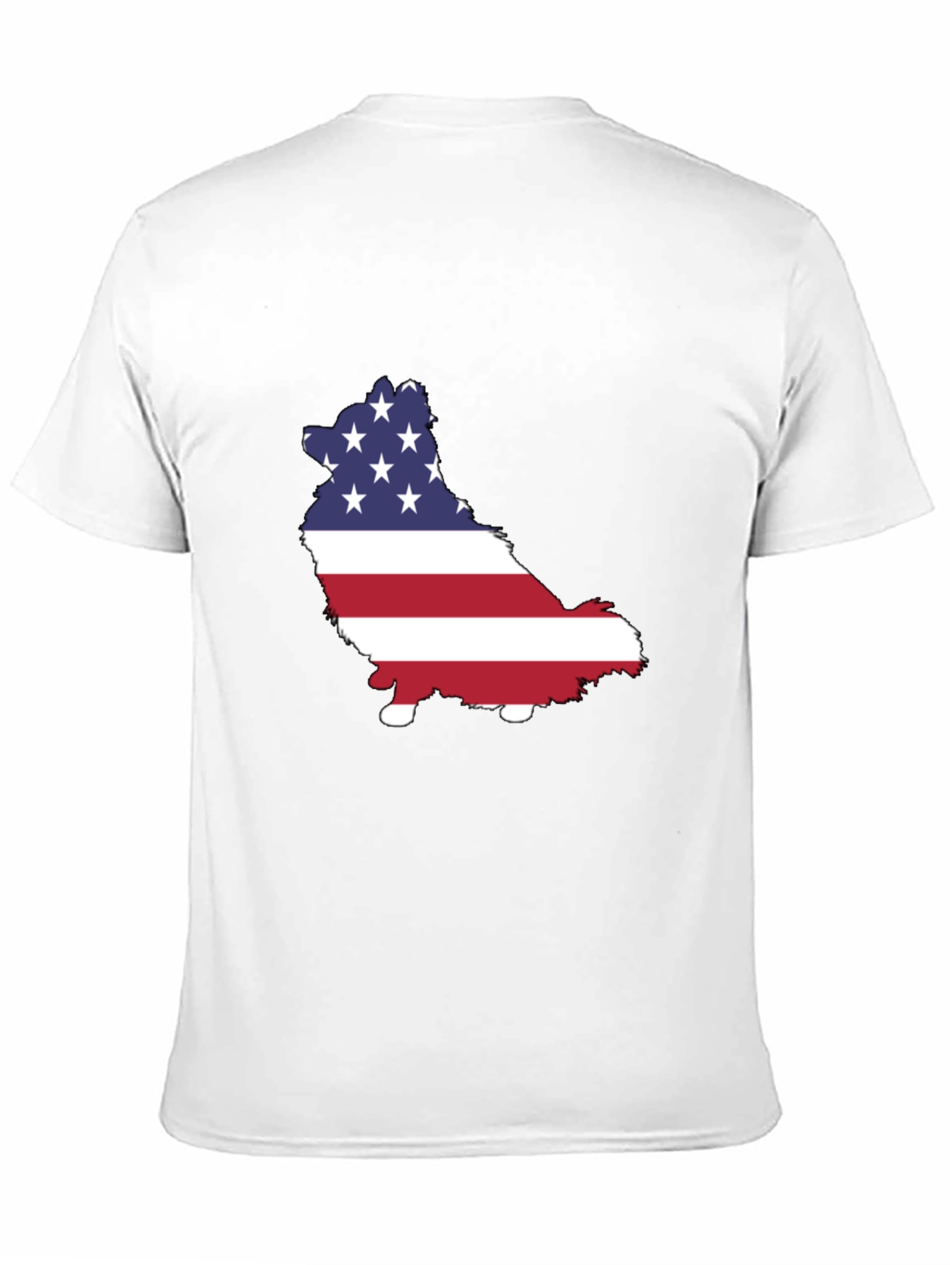 Camiseta Negra con Diseño de Perro Bandera Americana