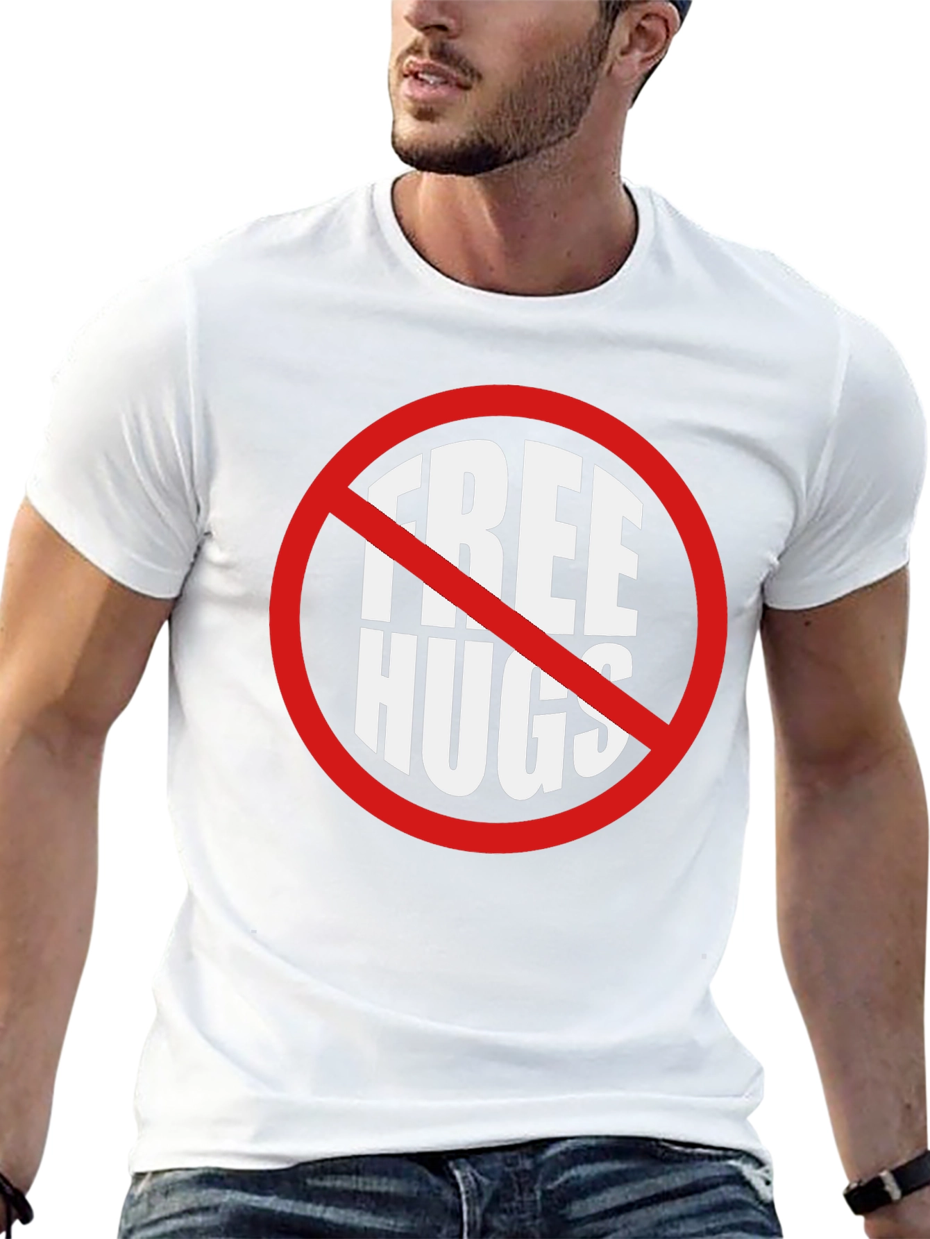 Camiseta Negra No Abrazos Gratis Divertida e Irónica