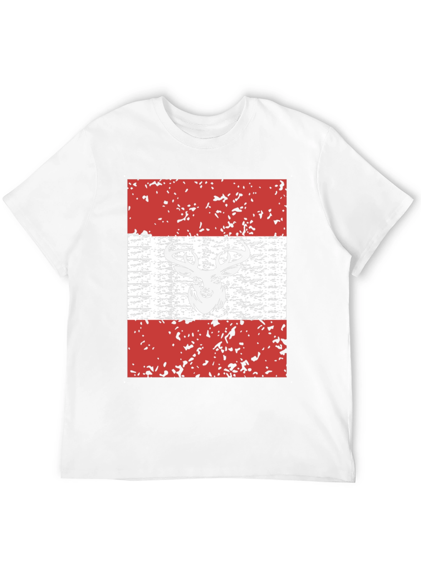 Camiseta Negra con Diseño de Ciervo Estilizado