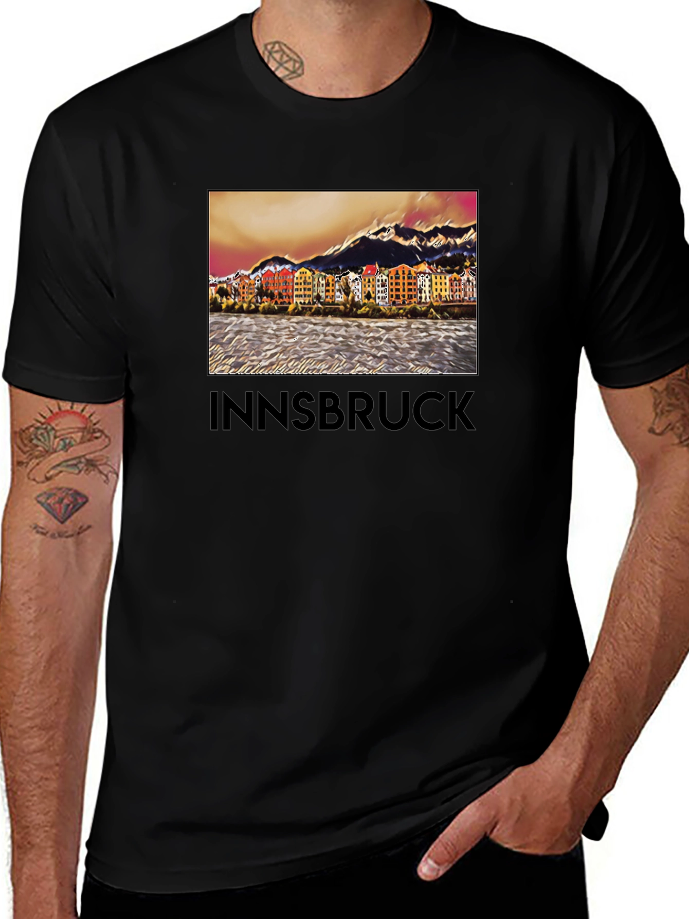 Camiseta Innsbruck Austria Vista Ciudad Diseño Único
