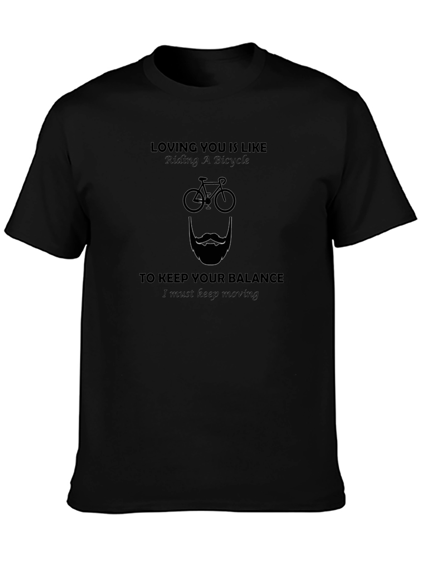 Camiseta Negra: Amar es Como Andar en Bicicleta