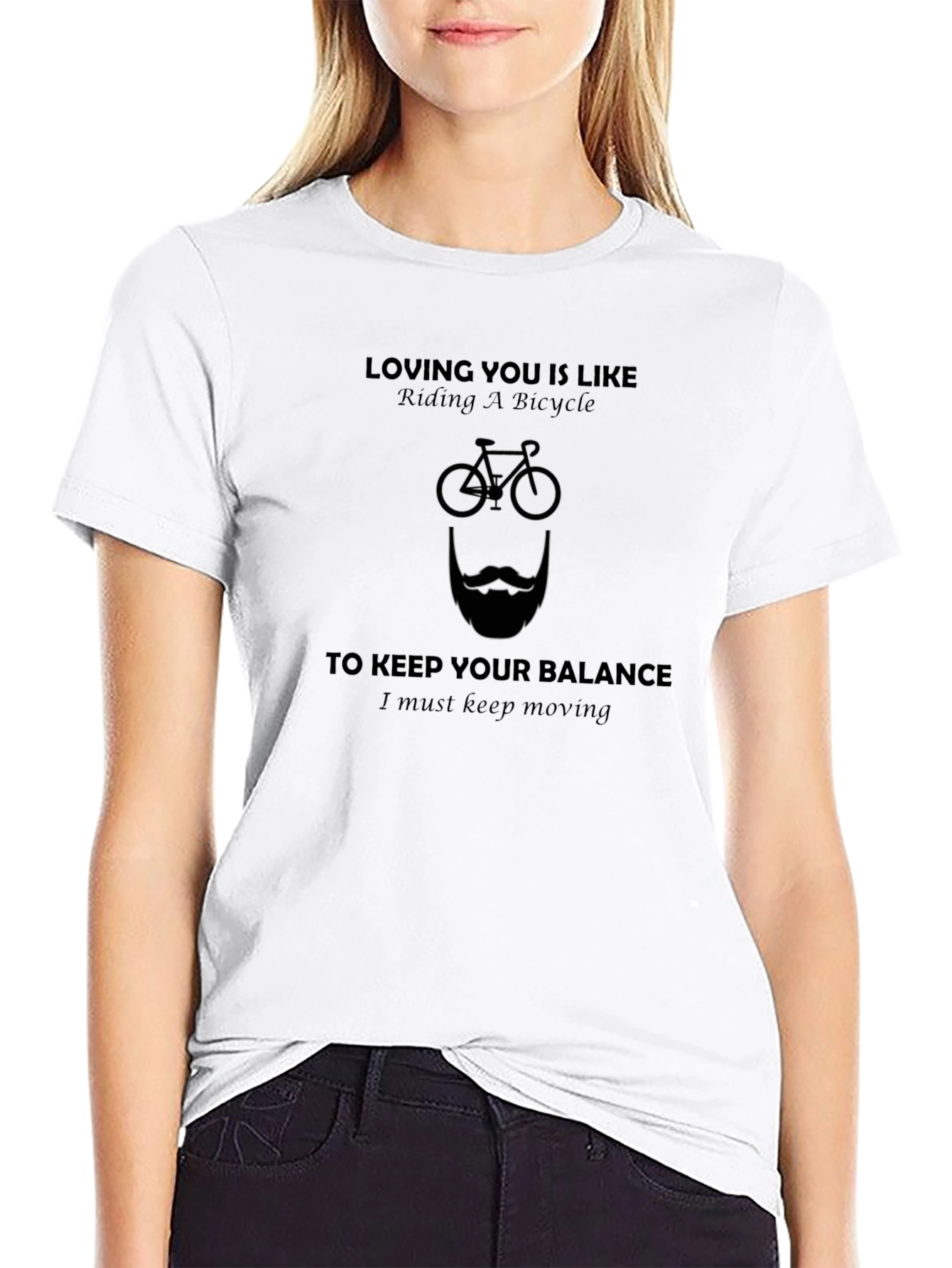 Camiseta Negra: Amar es Como Andar en Bicicleta