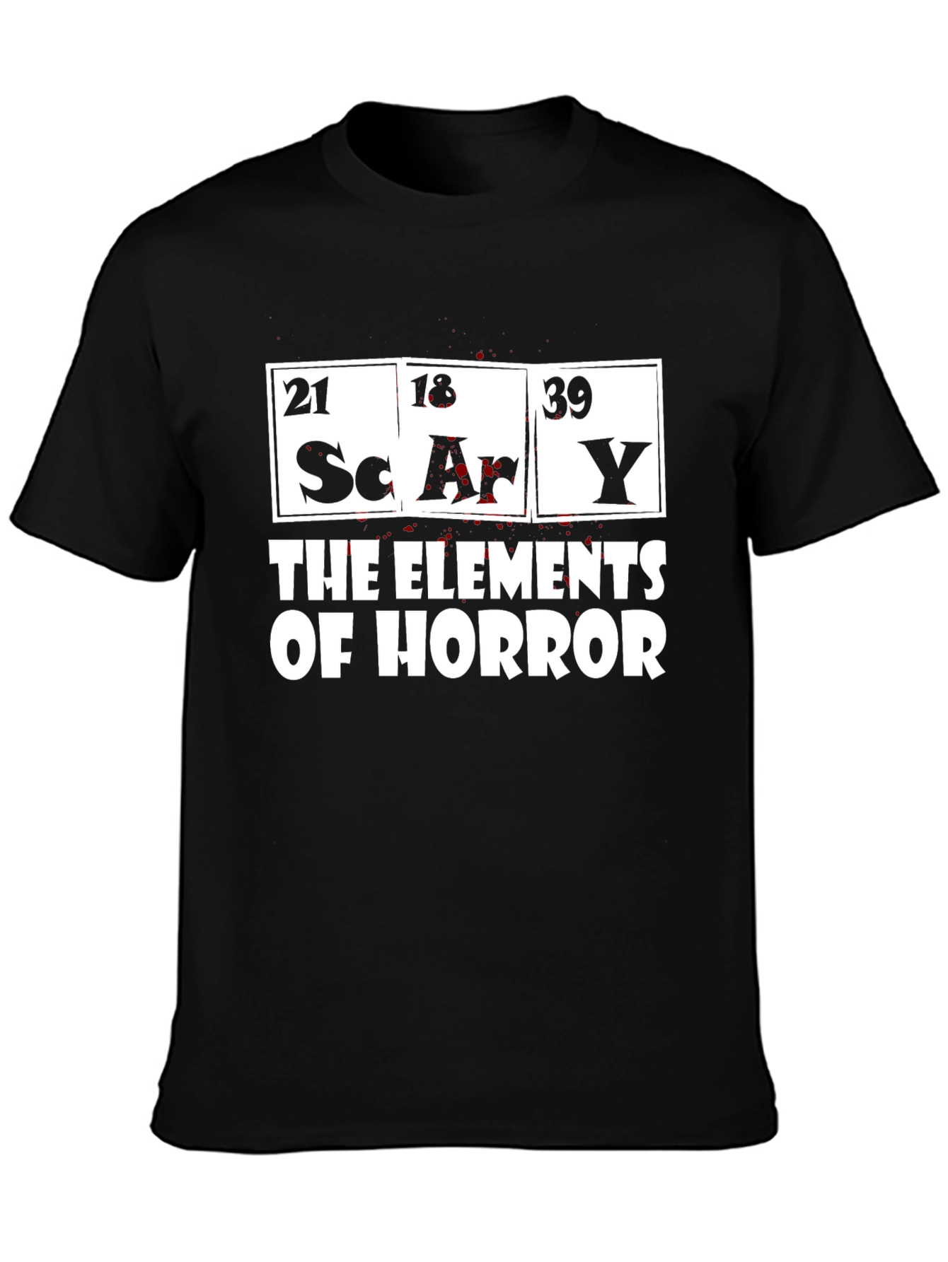 Camiseta Negra Elementos del Horror para Hombre