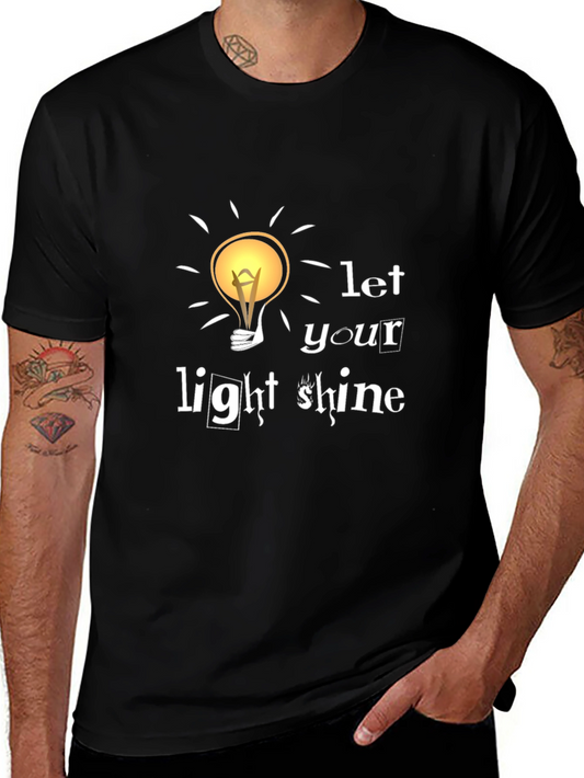 Camiseta Negra con Diseño Inspirador Let Your Light Shine
