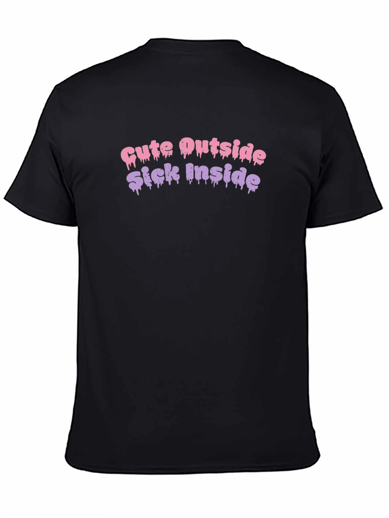 Camiseta Negra con Diseño Cute Outside Sick Inside