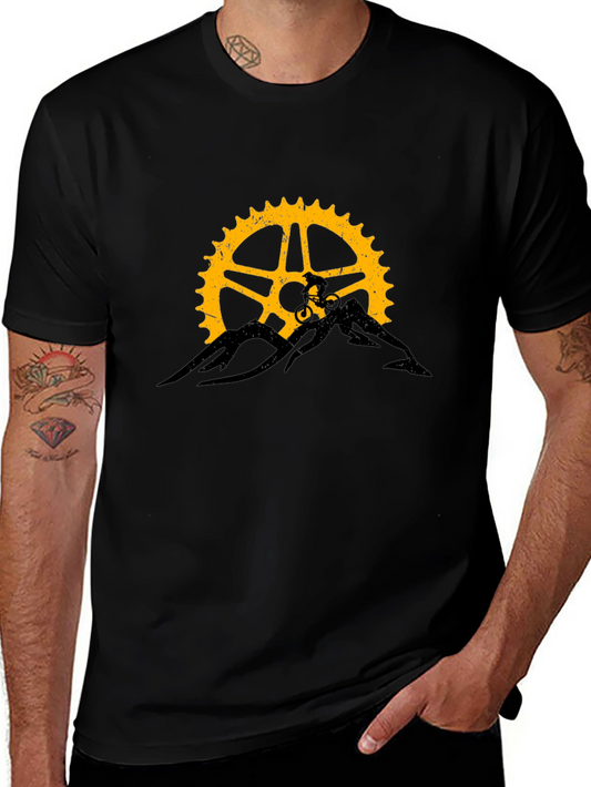 Camiseta Negra con Diseño de Bicicleta de Montaña