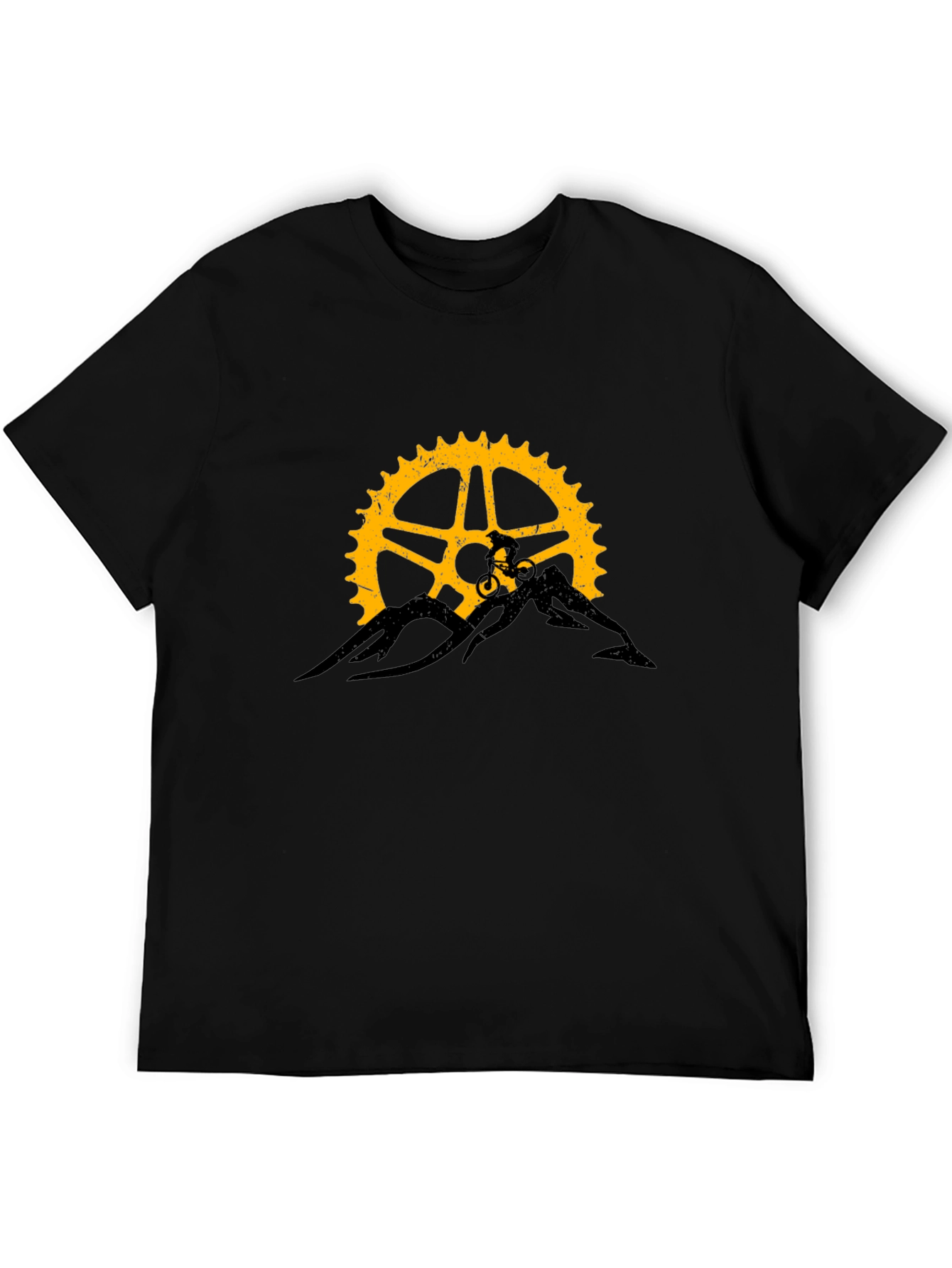 Camiseta Negra con Diseño de Bicicleta de Montaña