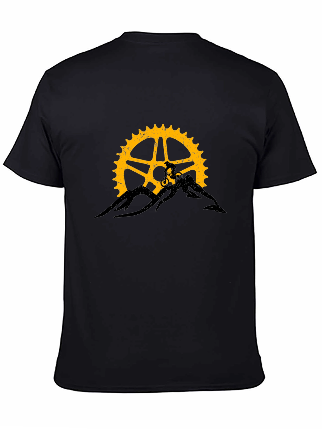 Camiseta Negra con Diseño de Bicicleta de Montaña