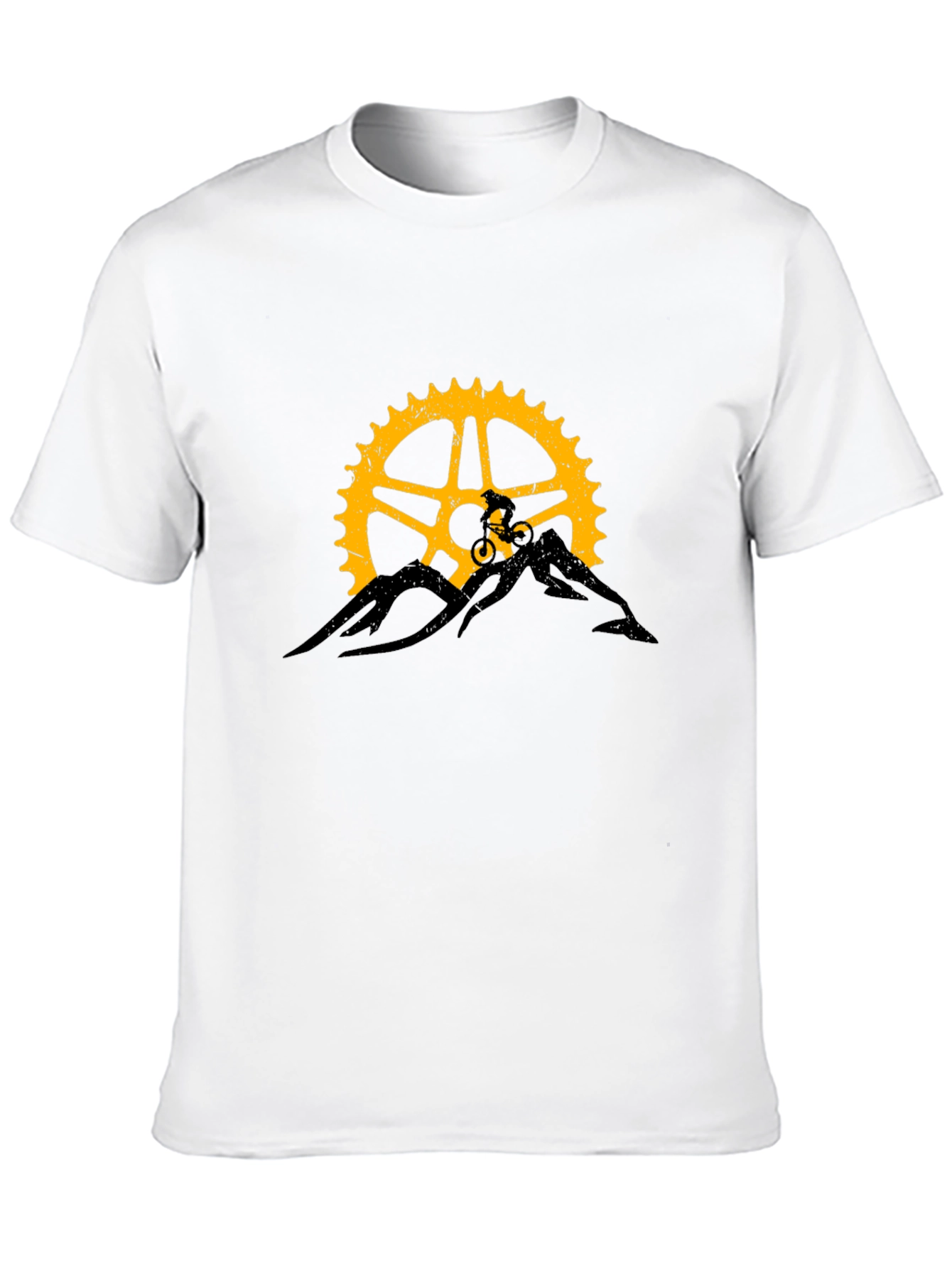 Camiseta Negra con Diseño de Bicicleta de Montaña