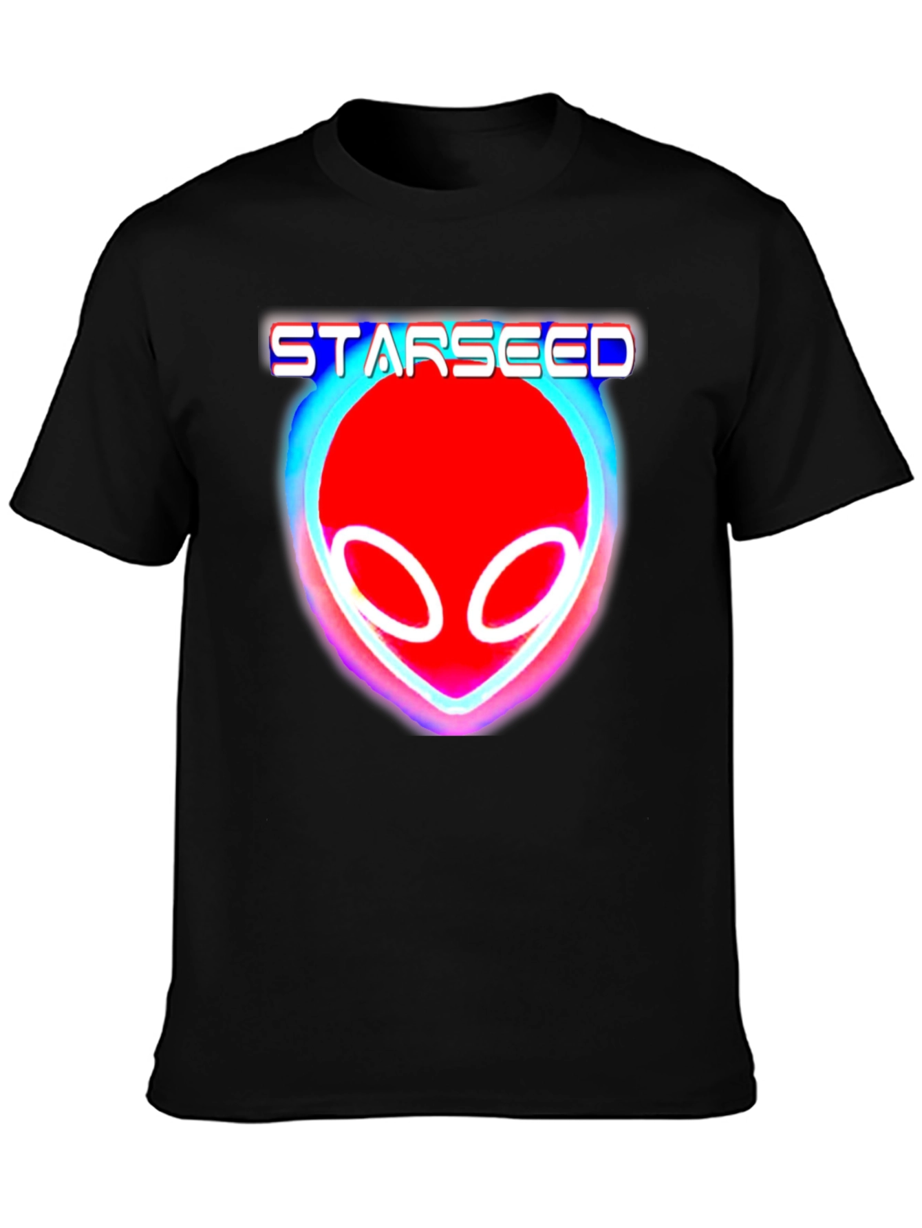 Camiseta Negra Starseed Alienígena Neón Unisex