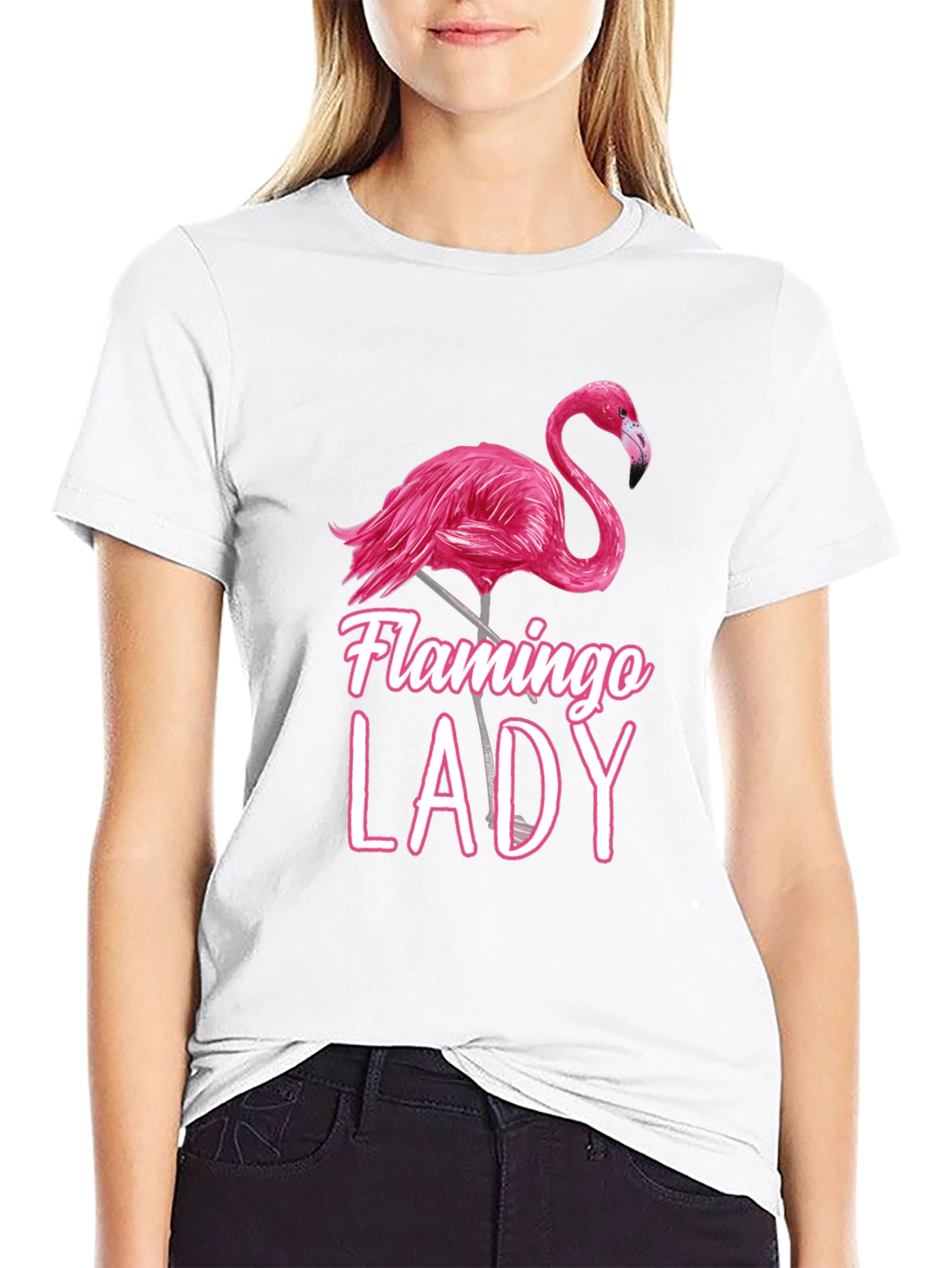 Camiseta Negra Flamingo Lady