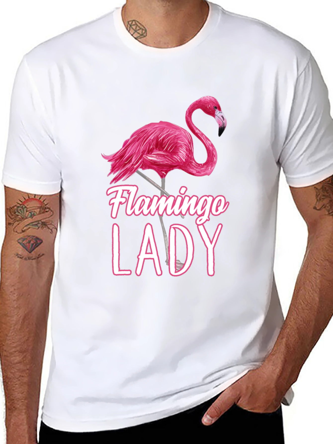 Camiseta Negra Flamingo Lady