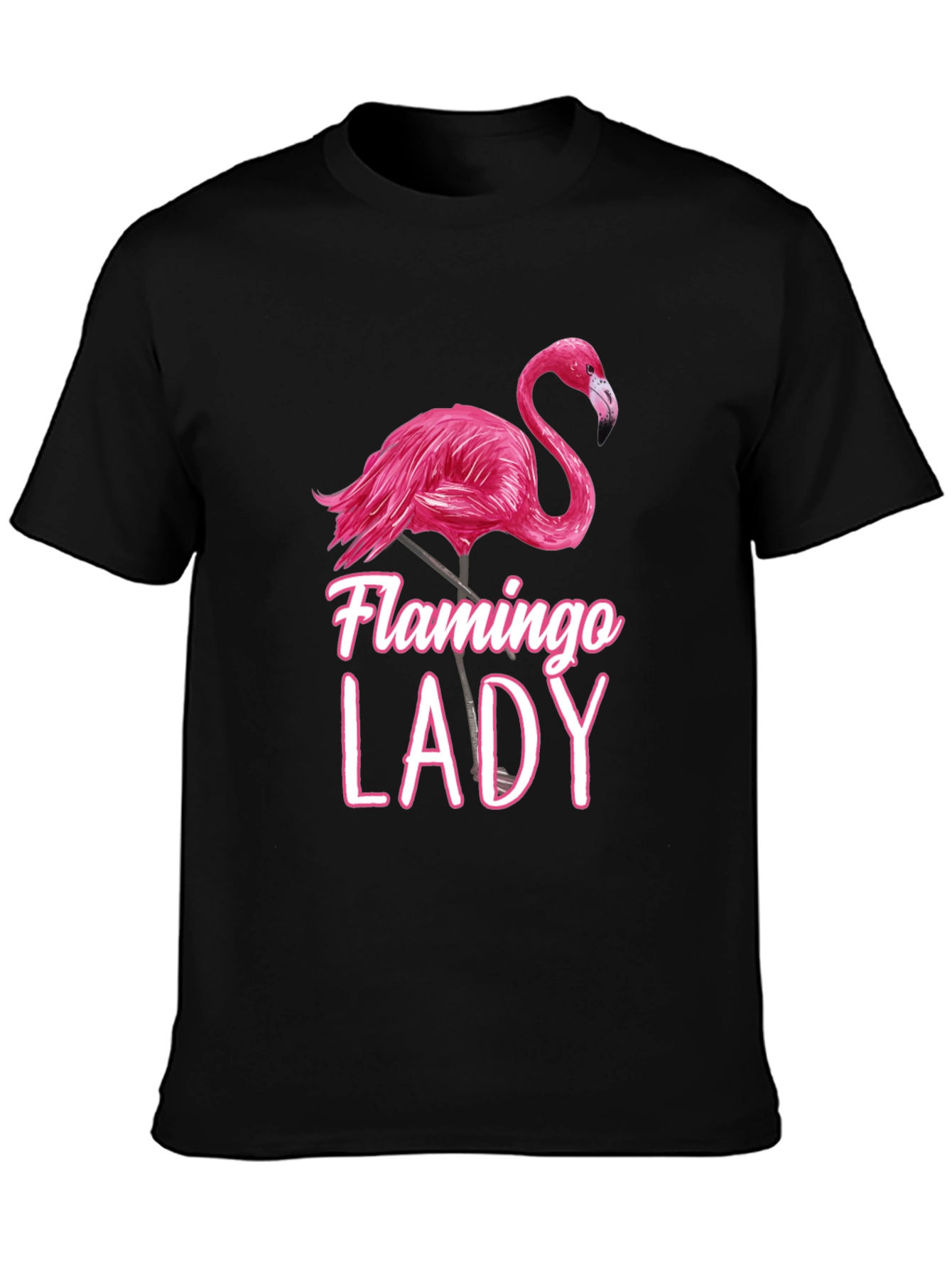 Camiseta Negra Flamingo Lady