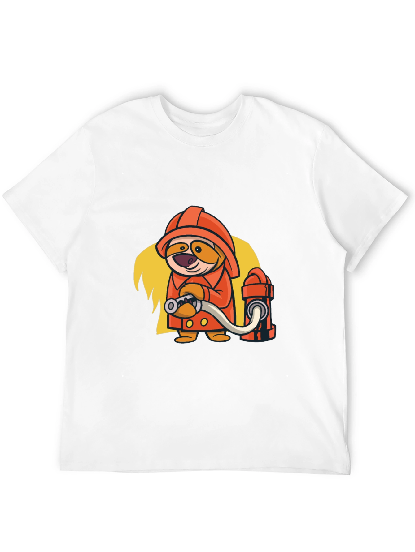 Camiseta Negra con Diseño Divertido de Bombero
