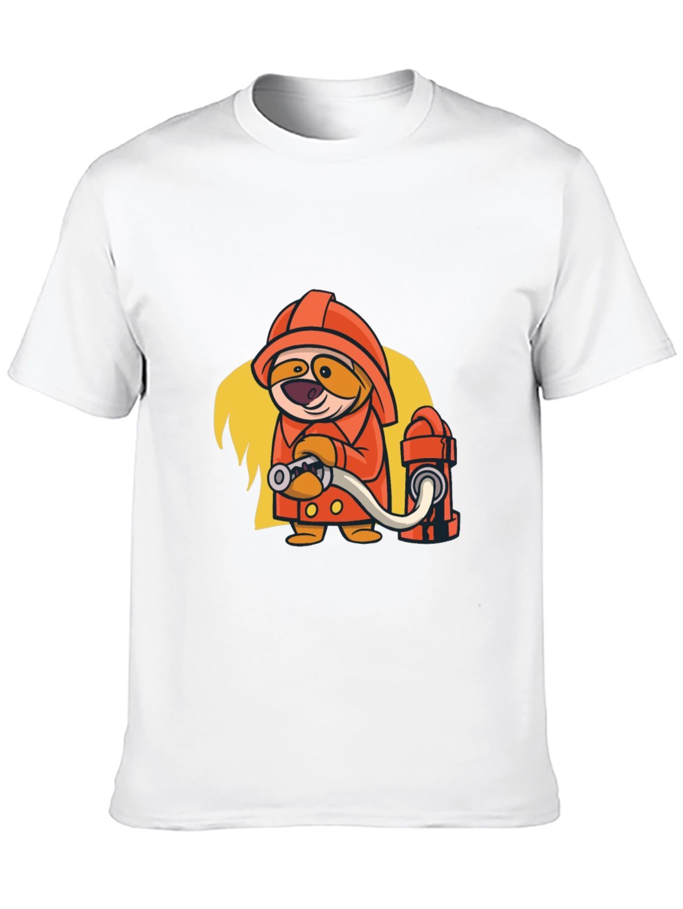 Camiseta Negra con Diseño Divertido de Bombero